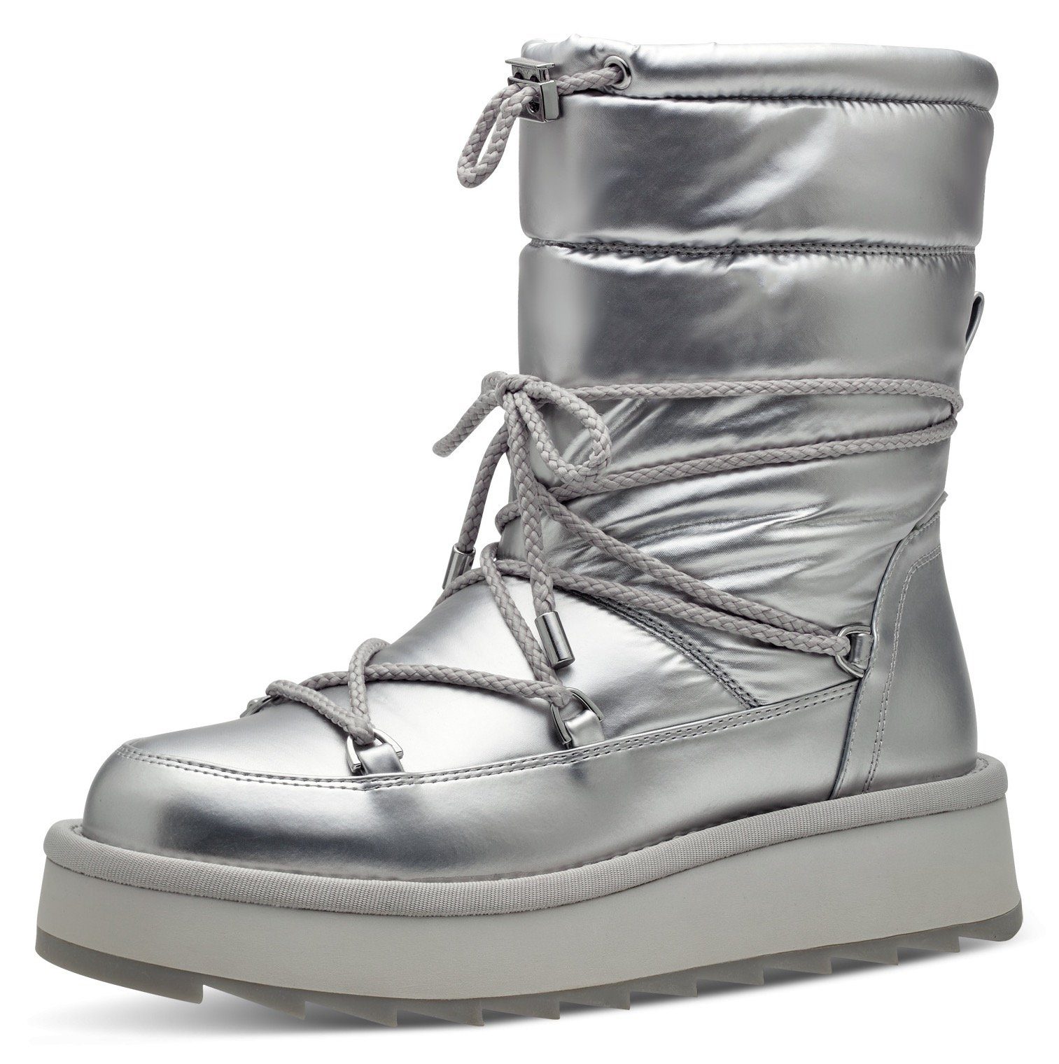 Tamaris Snowboots met duo-tex-uitrusting en opgestikte vetersluiting