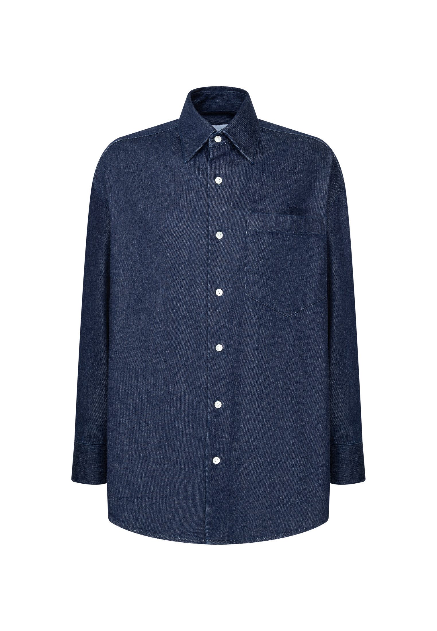 studio seidensticker Overhemd met korte mouwen Oversized 1/1 Kentkraag Denim