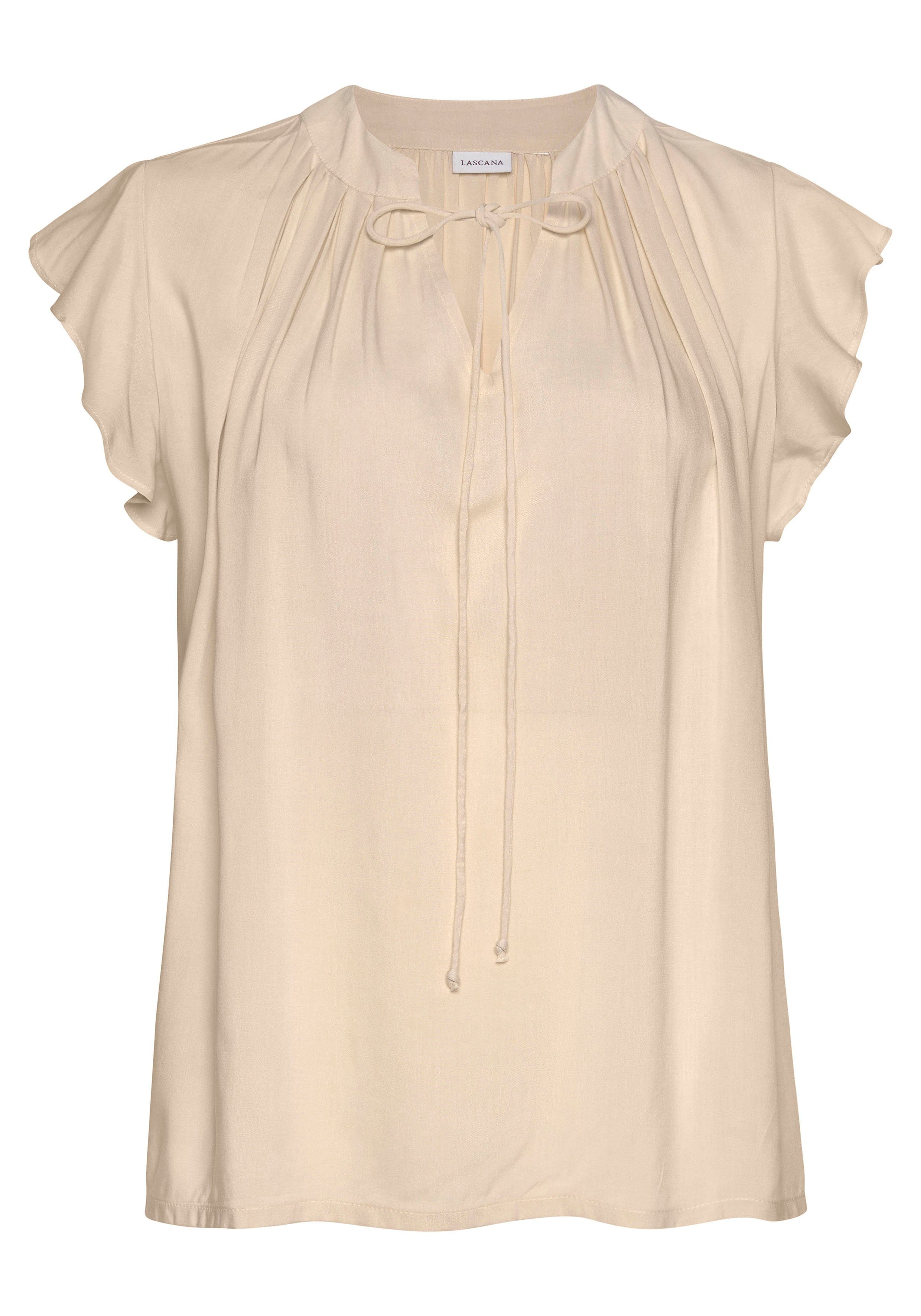 Lascana Blouse zonder sluiting met ruches-mouwen korte mouwen blouse elegant