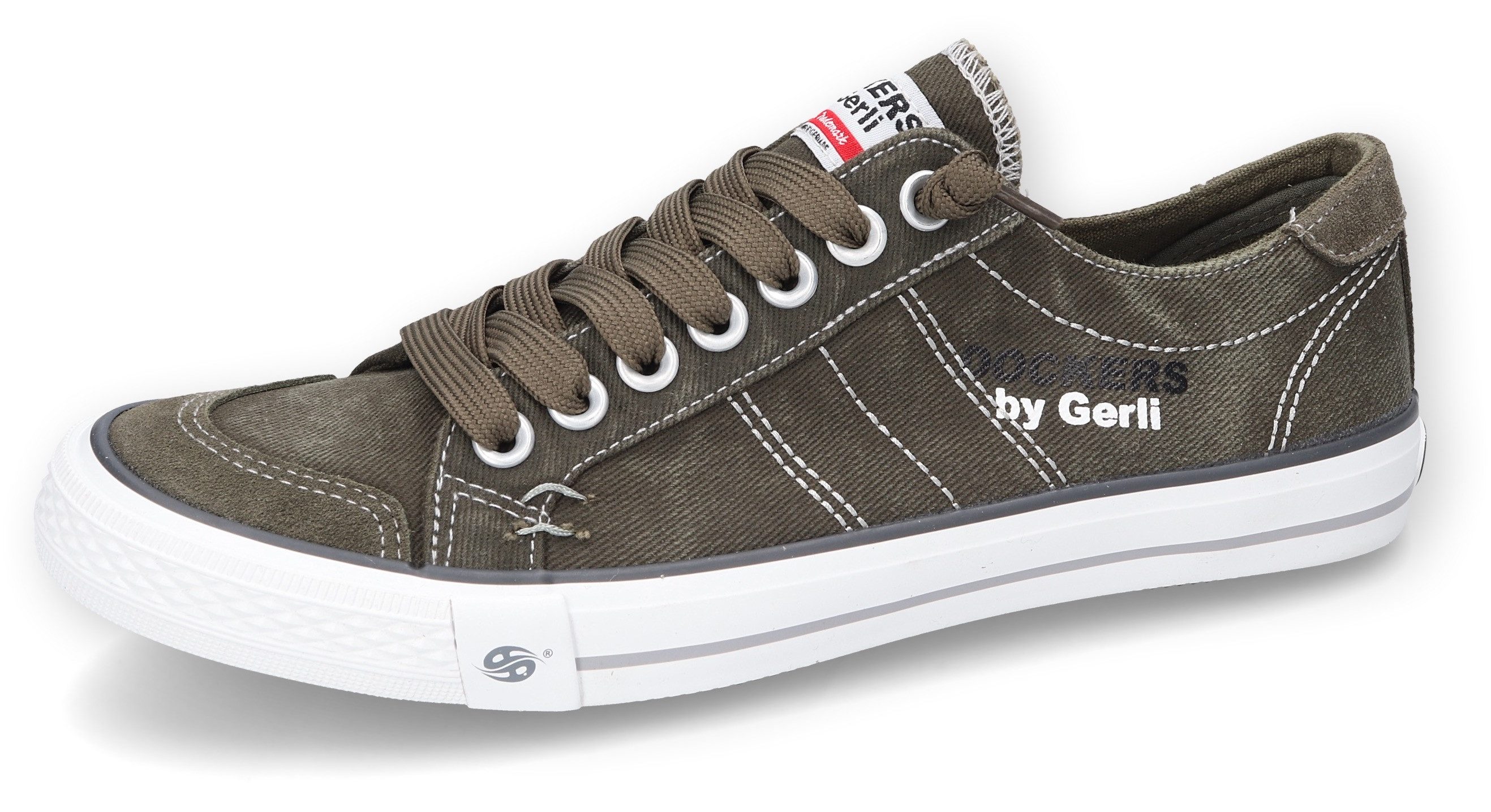 Dockers by Gerli Slip-on sneakers , vrijetijdsschoen, retro sneaker, fake veters, in coole jeanslook