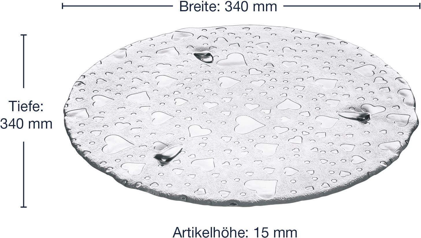 LEONARDO Serveerblad Heart 34 cm met hartoptiek, elk stuk een uniek exemplaar