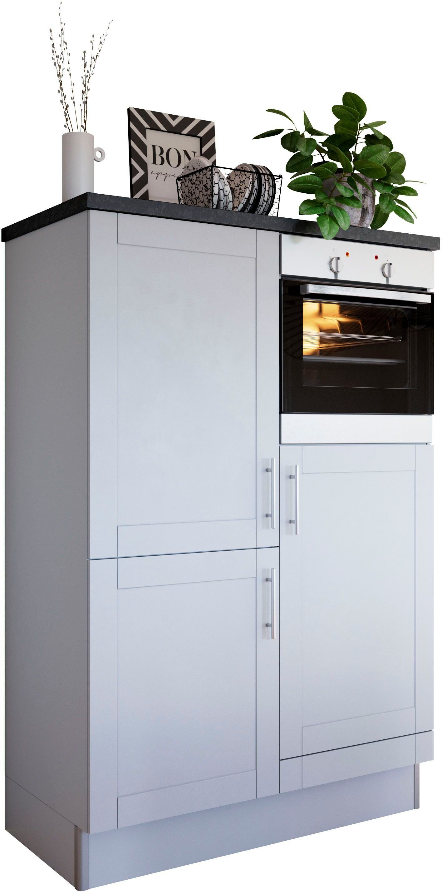 Kochstation Keuken KS-Ahus, Hoge kastmodule Breedte 120 cm, optioneel met elektrische apparaten, softclose functie