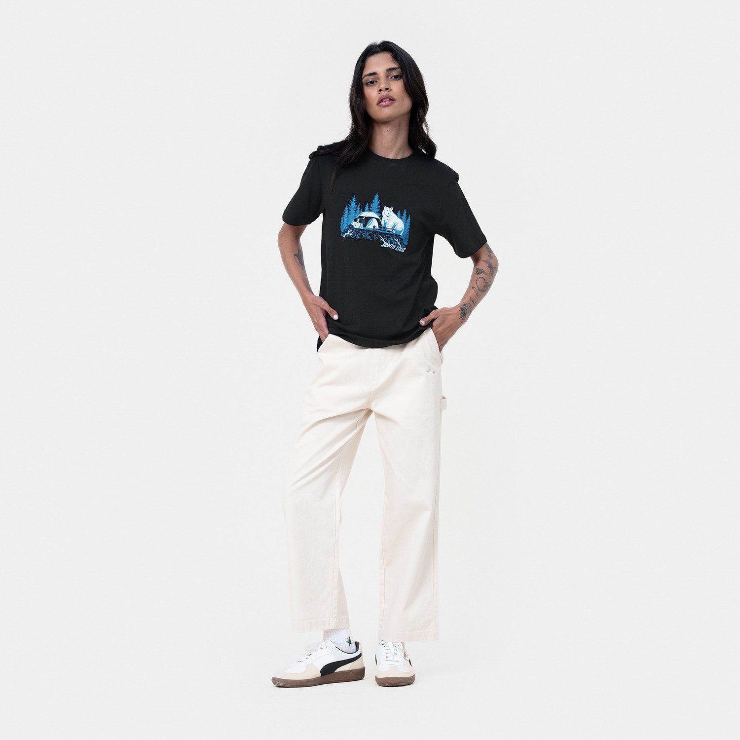 Santa Cruz T-shirt WOODLAND MINI STRIP FRONT T-SHIRT (1-delig)