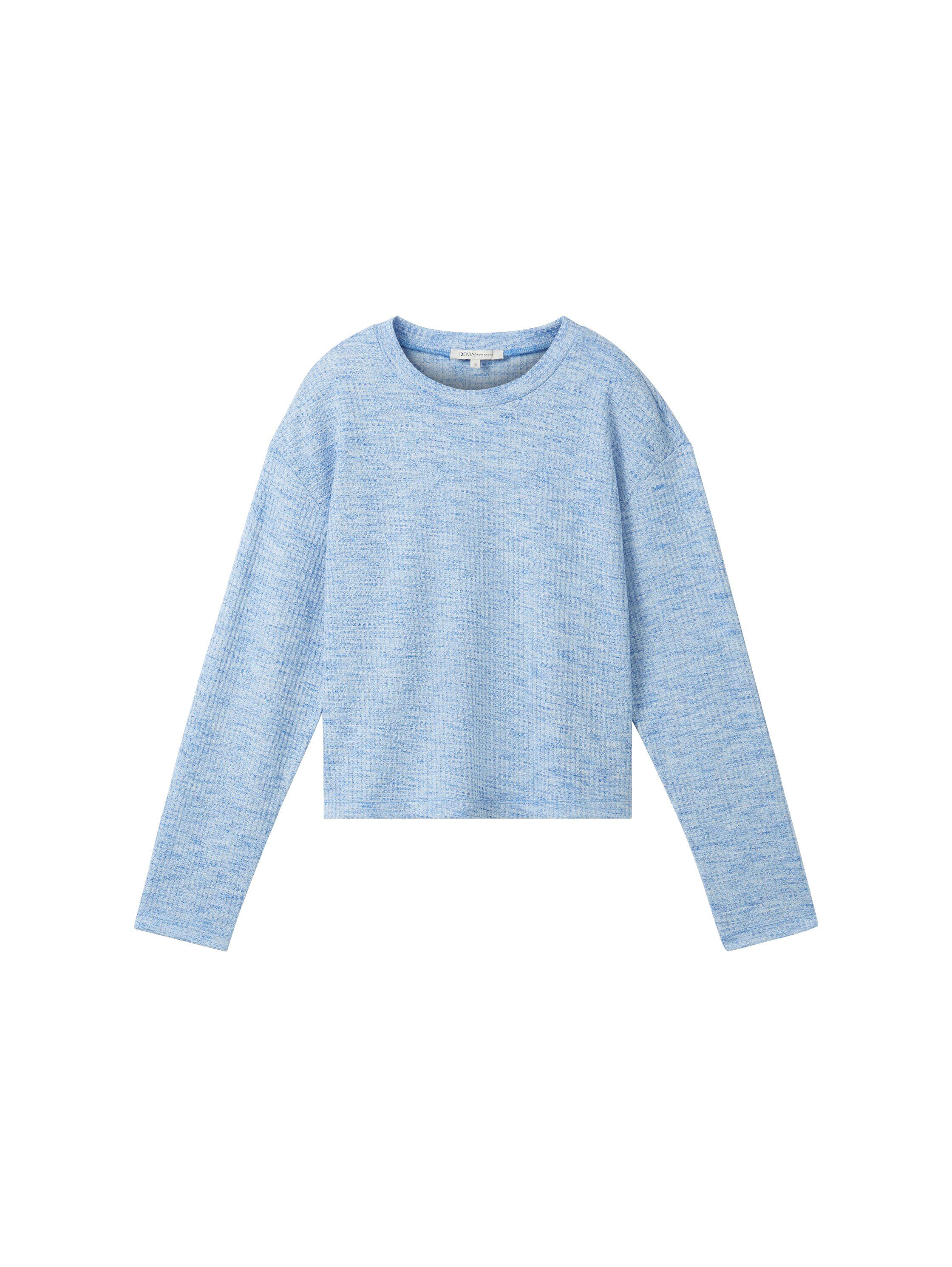 Tom Tailor Denim Shirt met ronde hals met lange mouwen en viscose