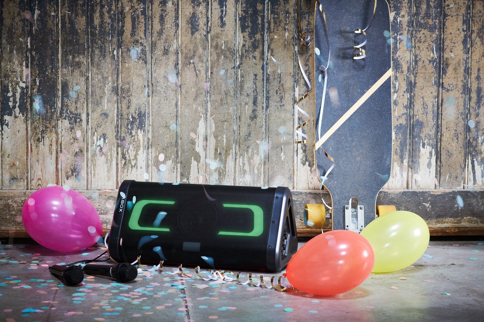 BigBen Party-luidspreker PARTY Kbox IP AU387056 met lichteffecten, draadloos, inclusief 2 microfoons