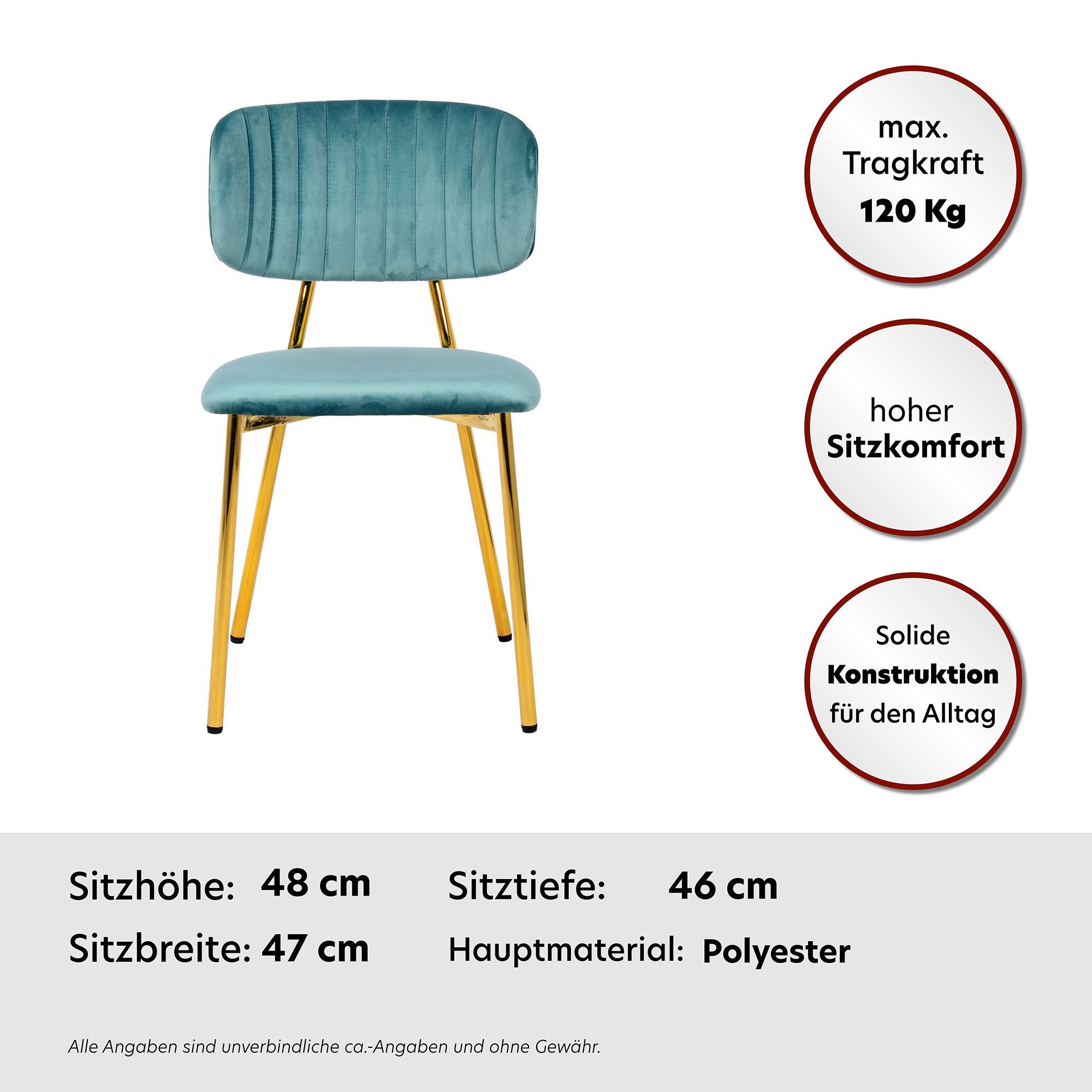 Kayoom Eetkamerstoel Stoel Kian 125 2-delige set, filigraan metalen frame, onderhoudsvriendelijke fluwelen bekleding (set, 2 stuks)