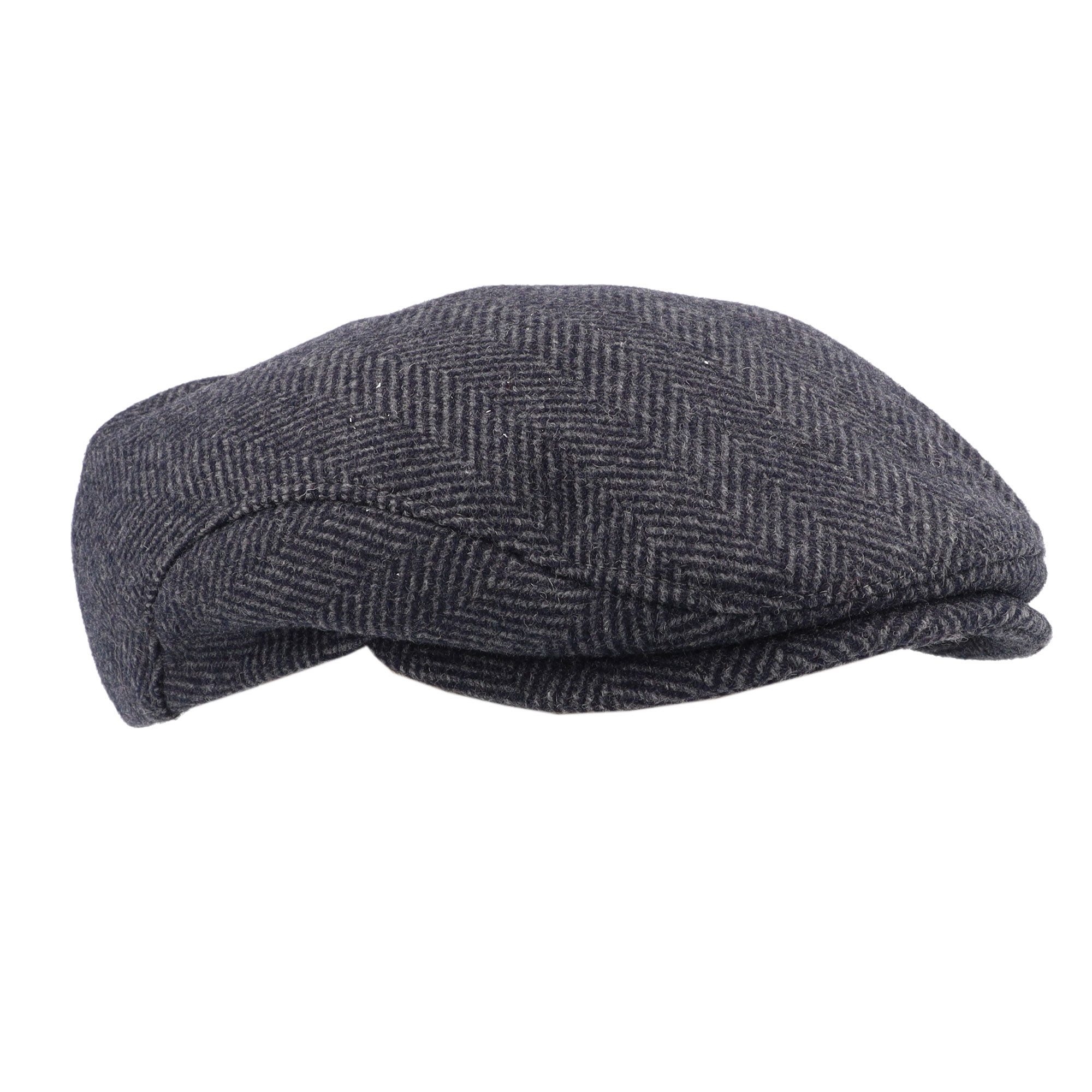 MUSTANG Flat cap met klep, hoog wolgehalte, visgraatpatroon, gevoerd