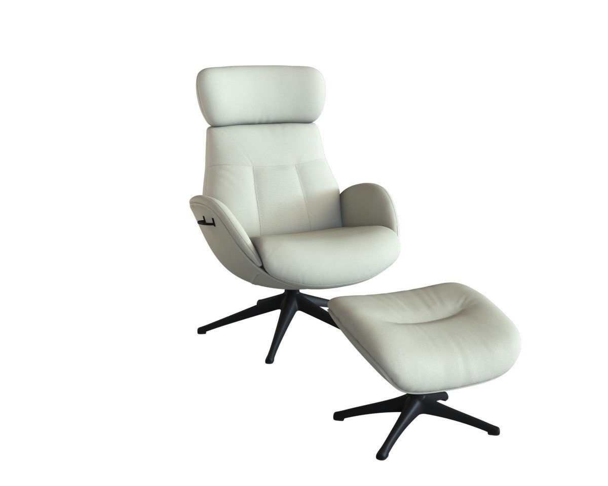 FLEXLUX Relaxfauteuil Relaxchairs Elegant Eersteklas comfort, rug- en hoofdsteunverstelling, draaibaar, zwarte voet