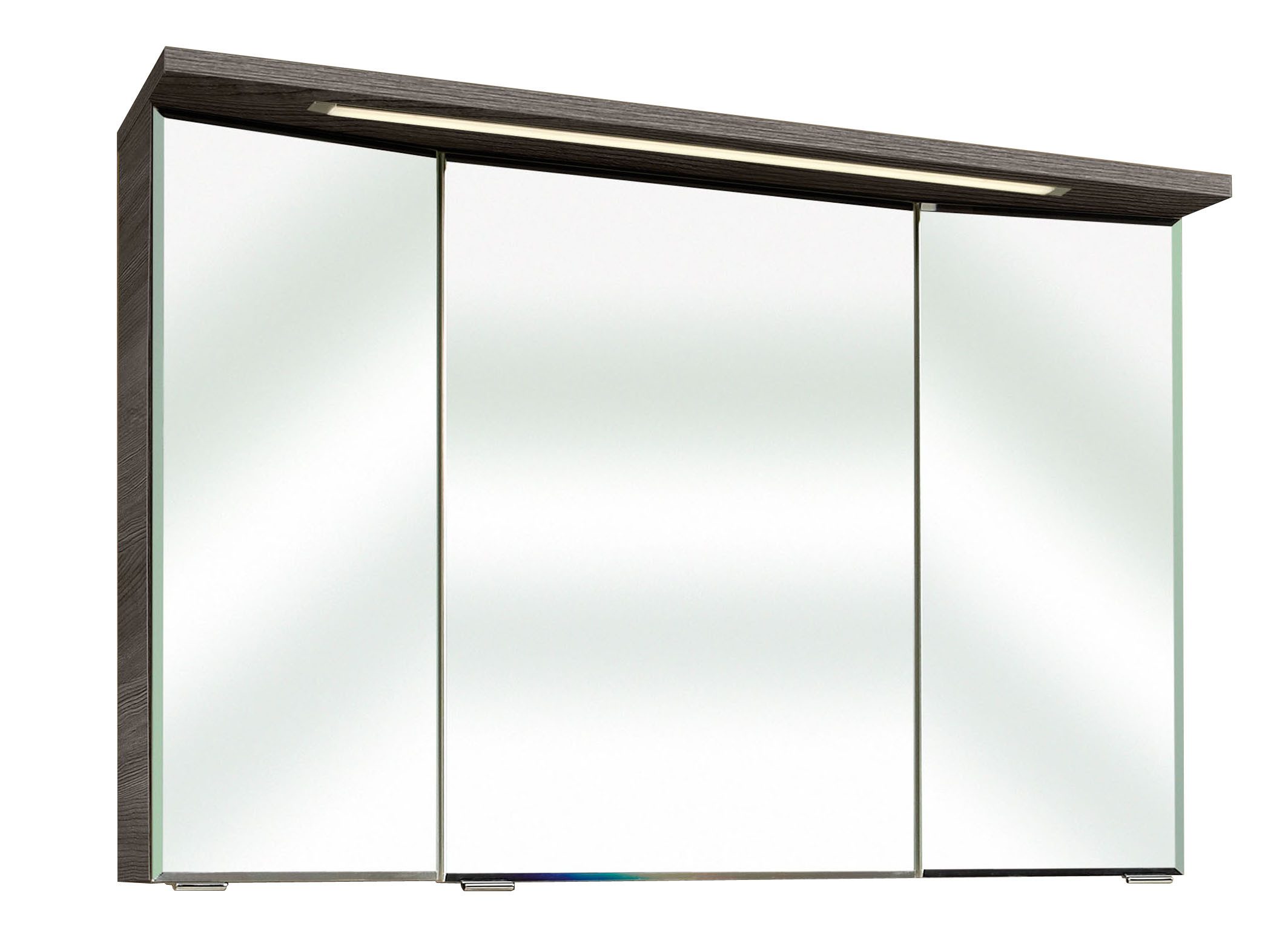 Saphir Badmeubelset Trentino 2-delig glazen wastafel, spiegelkast met LED-verlichting Badkamermeubel-set 107cm breed, incl. deurdemper, 3 deuren, 2 lades (3 stuks)