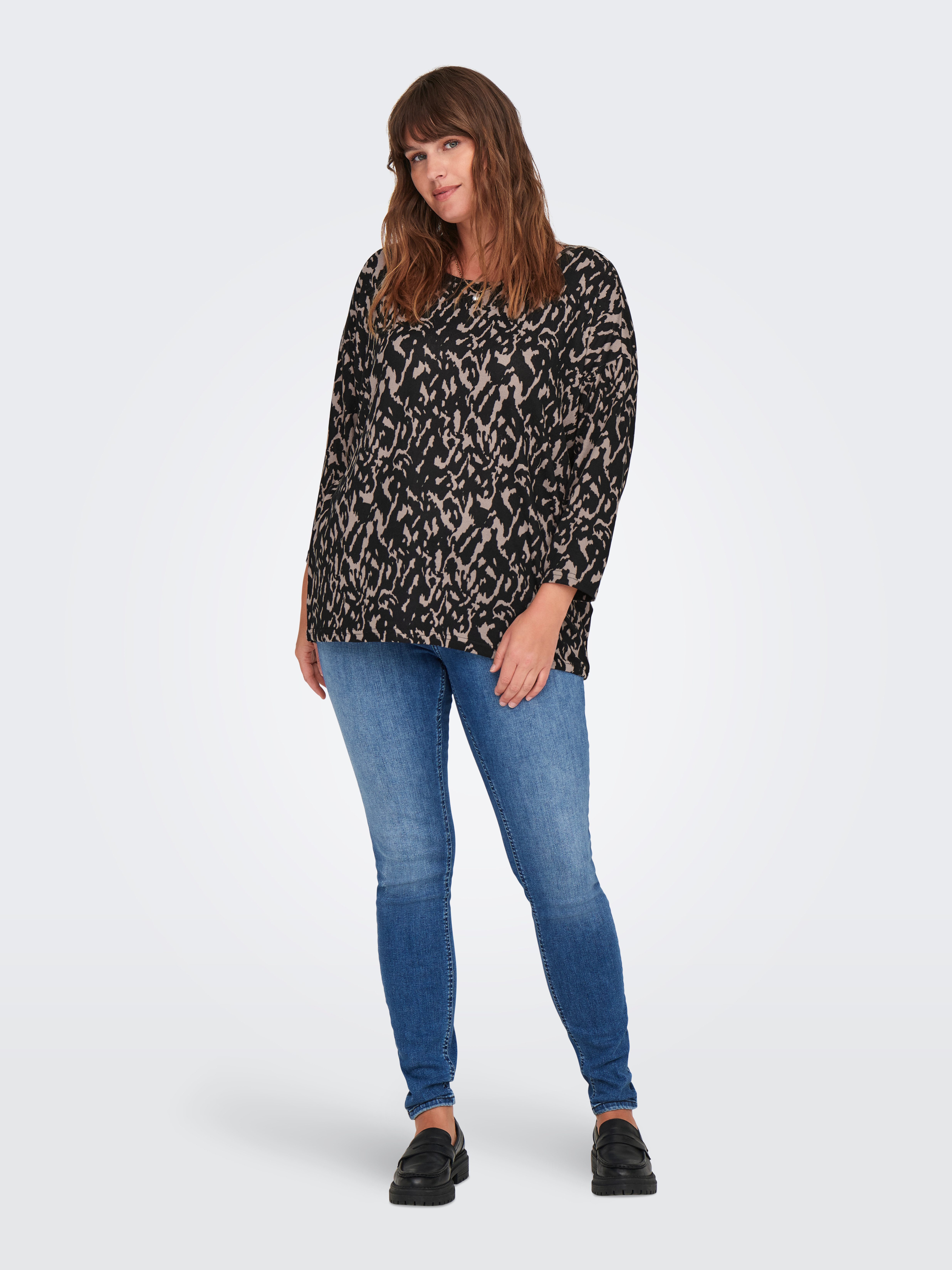 ONLY CARMAKOMA Shirt met 3 4-mouwen CARALBA 3 4 TOP NOOS