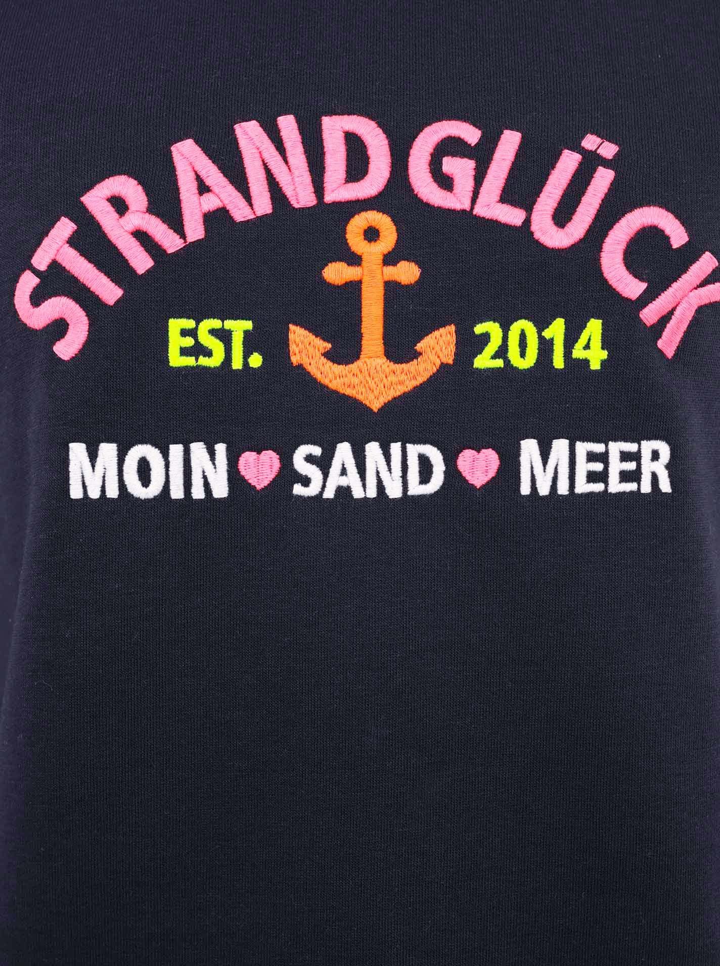 Zwillingsherz Sweatshirt Strandgeluk met used-look randen