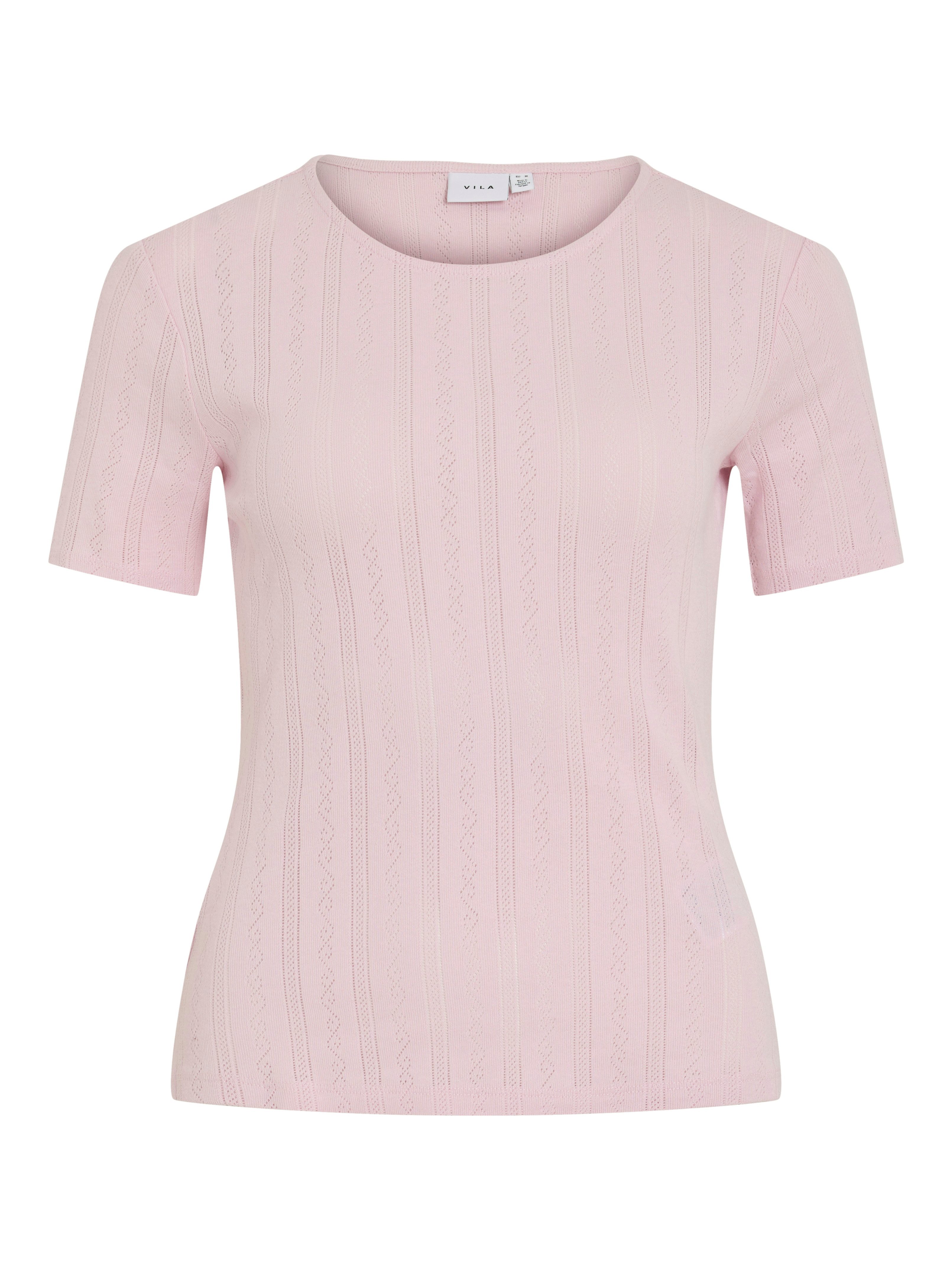 Vila Shirt met korte mouwen VIKASSIE S/S POINTELLE TOP - NOOS