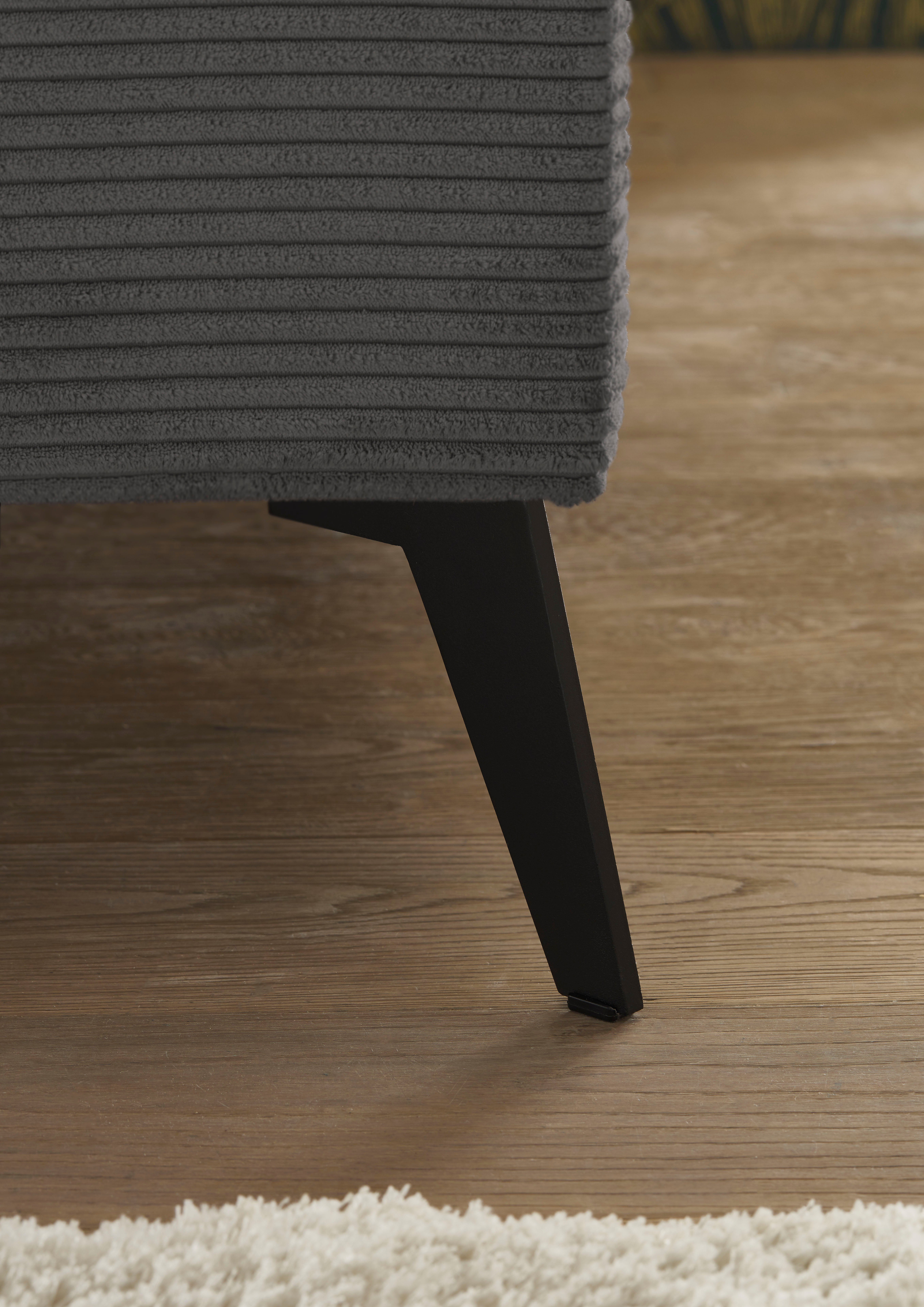set one by Musterring Gestoffeerd bed Cary naar keuze met matras en lattenbodem, zwarte metalen poten