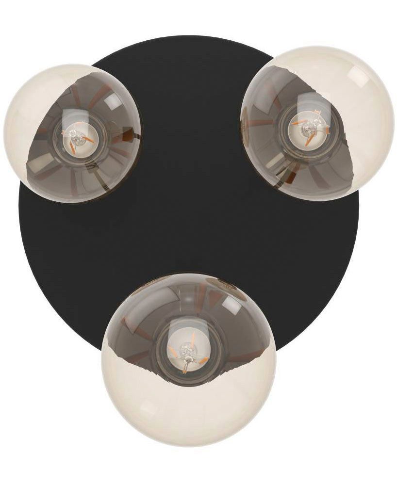 EGLO Plafondlamp WILMCOTE Deckenlampe, E27, Stahl, Wohnzimmerlampe, Industrial, Lampe Plafondlamp, zwart, keukenlamp, ganglamp plafond met E27 fitting (1 stuk)