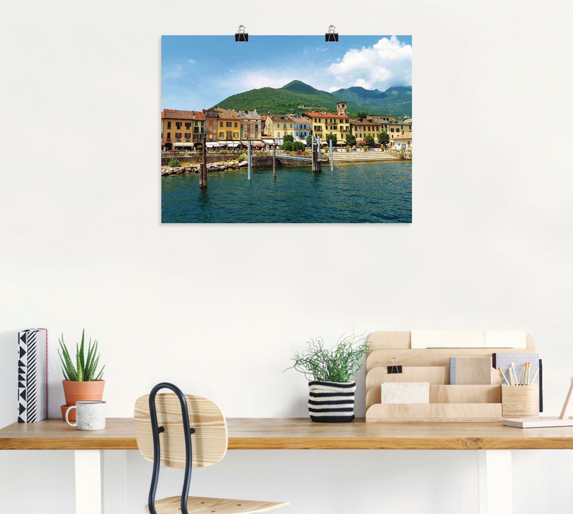 Artland Artprint Cannobio aan de Lago Maggiore als artprint op linnen, muursticker of poster in verschillende maten