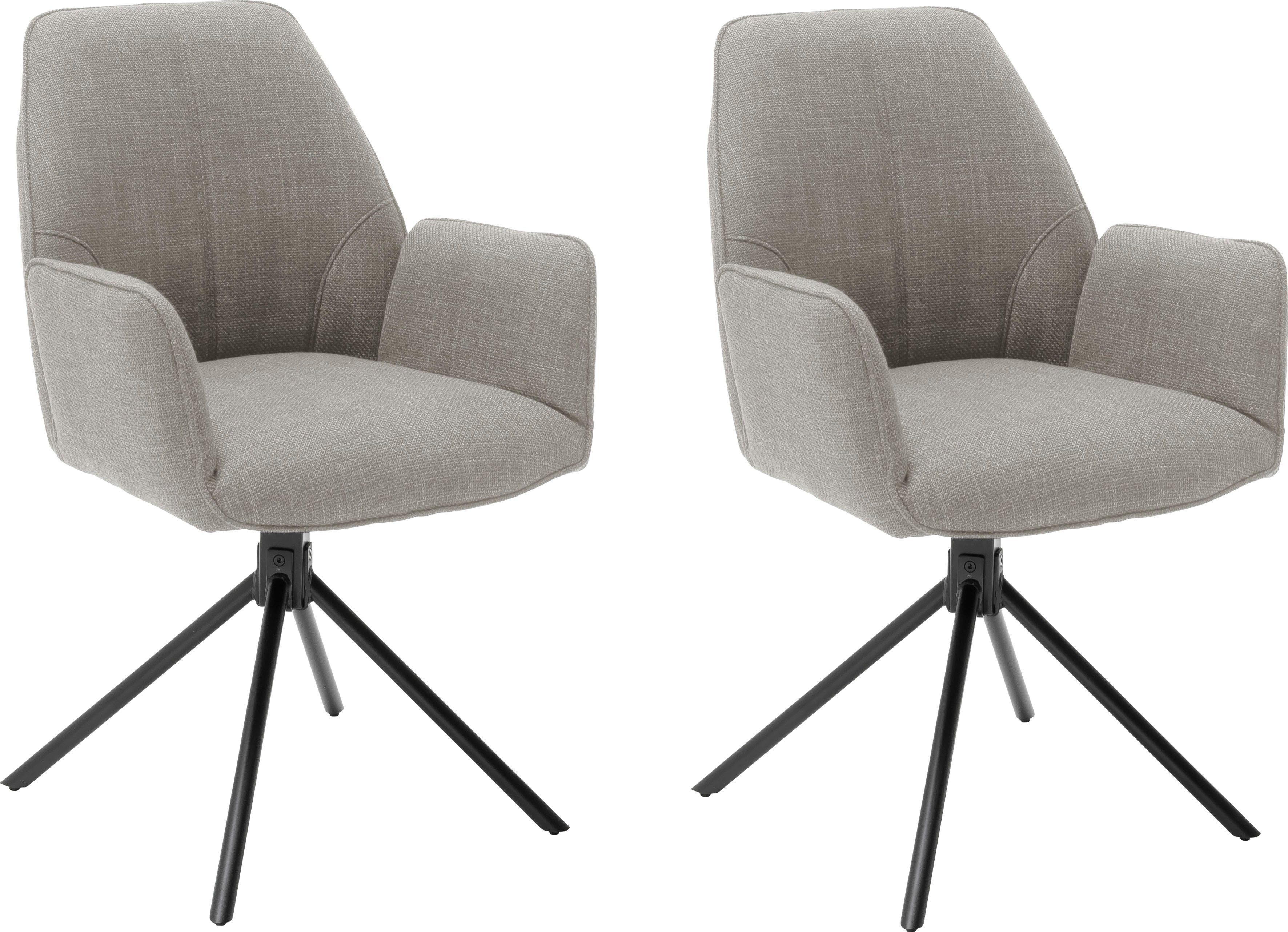 MCA furniture Stoel met 4 poten Pemba set van 2, 180°draaibaar met nivellering, stoel belastbaar tot 120 kg (set, 2 stuks) gestoffeerde stoelen bruin