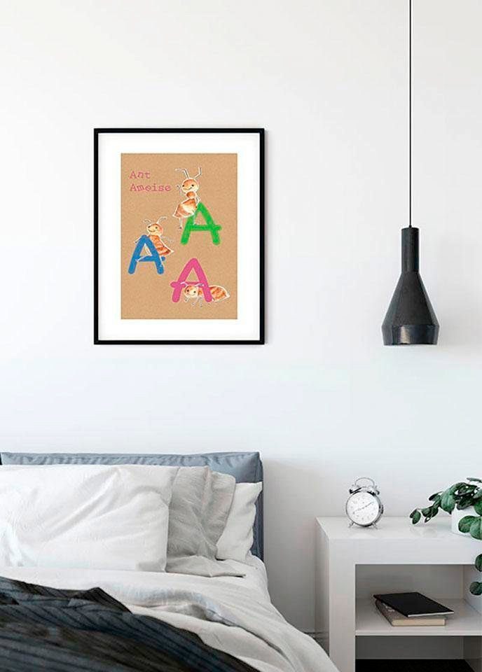 Komar Wanddecoratie ABC animal A Wanddecoratie - zonder lijst (1 stuk)