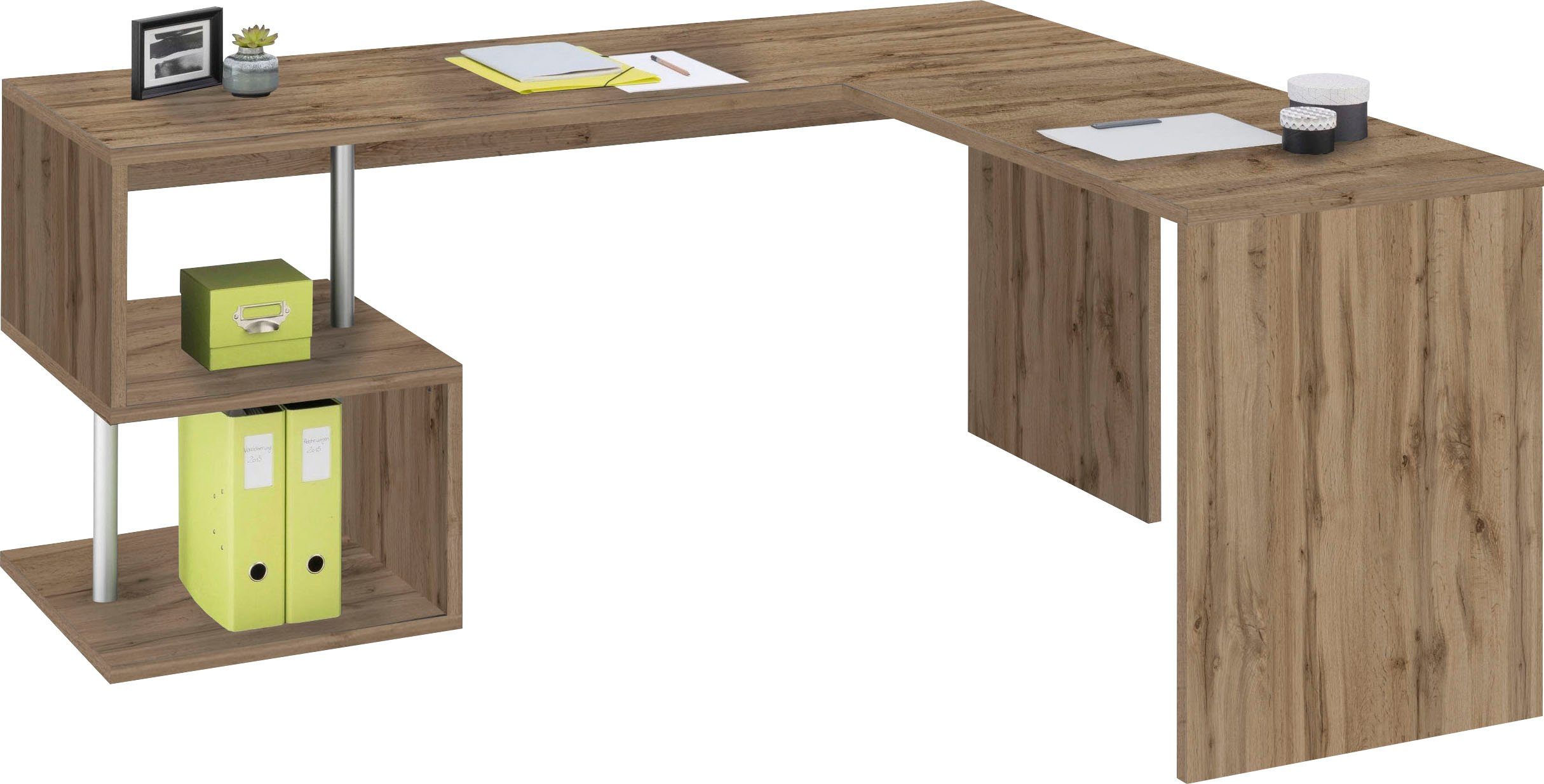 INOSIGN Hoekbureau Esse, Bureau in modern design met of zonder monitorsteun breedte 180/160 cm, made in italy