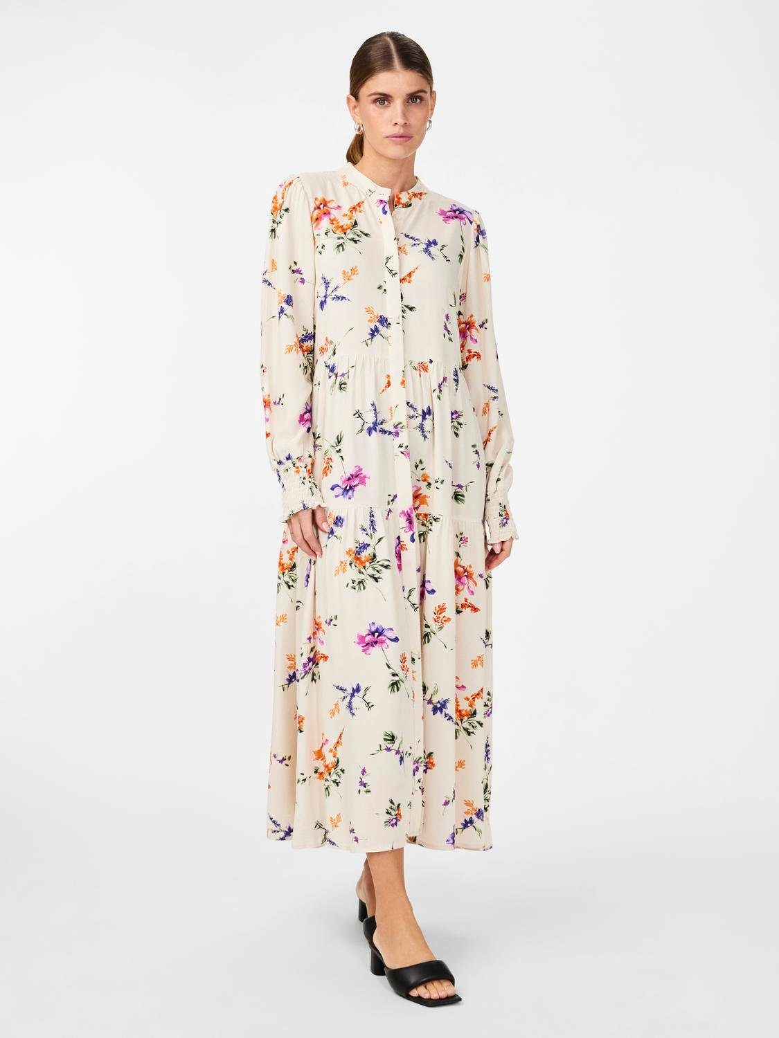 Y.A.S Gedessineerde jurk YASASINA LS LONG SHIRT DRESS S. NOOS