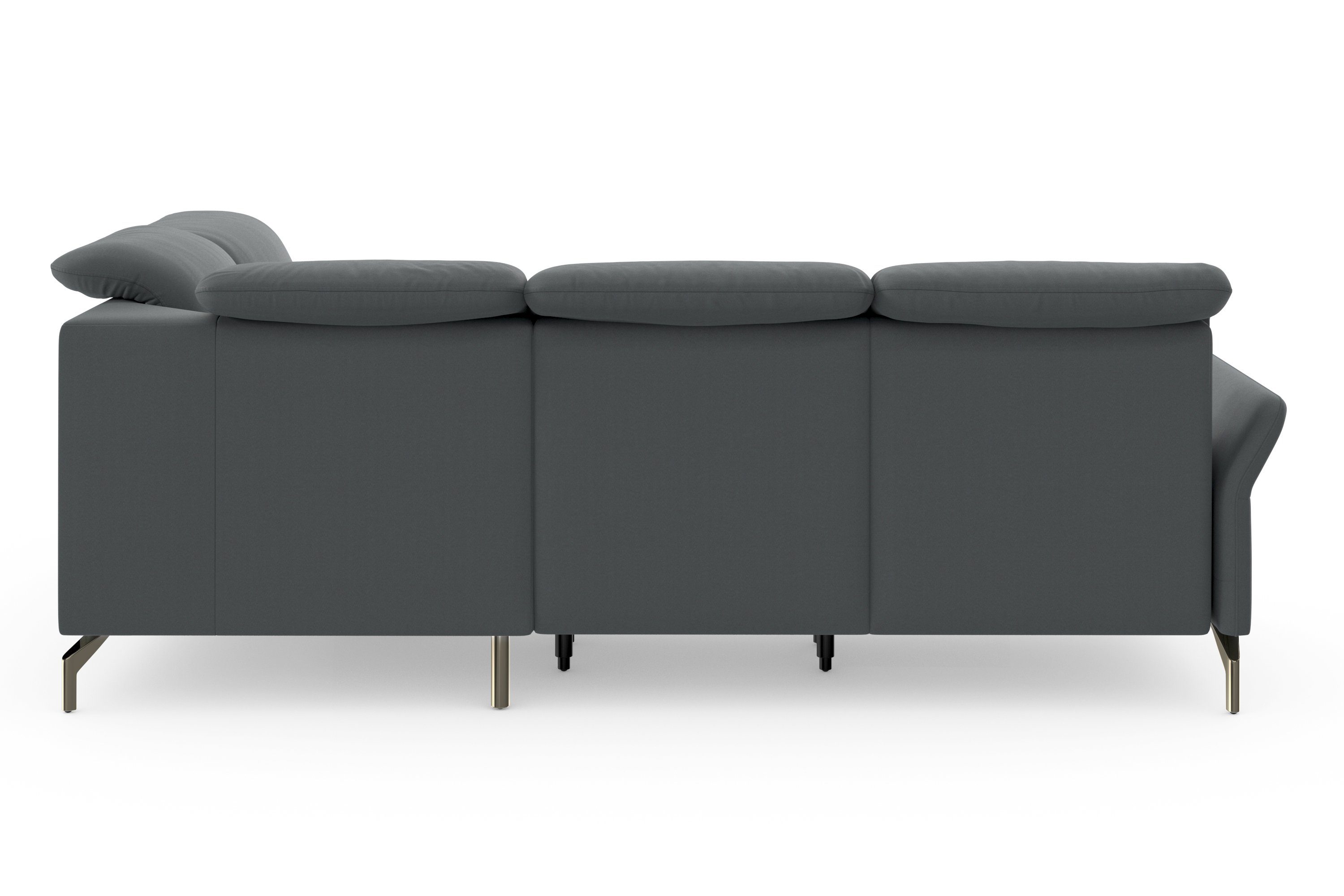 sit&more Hoekbank Fashion L-vorm naar keuze met verstelbare hoofdsteun, uittrekzitting, motorisch, nikkel poten