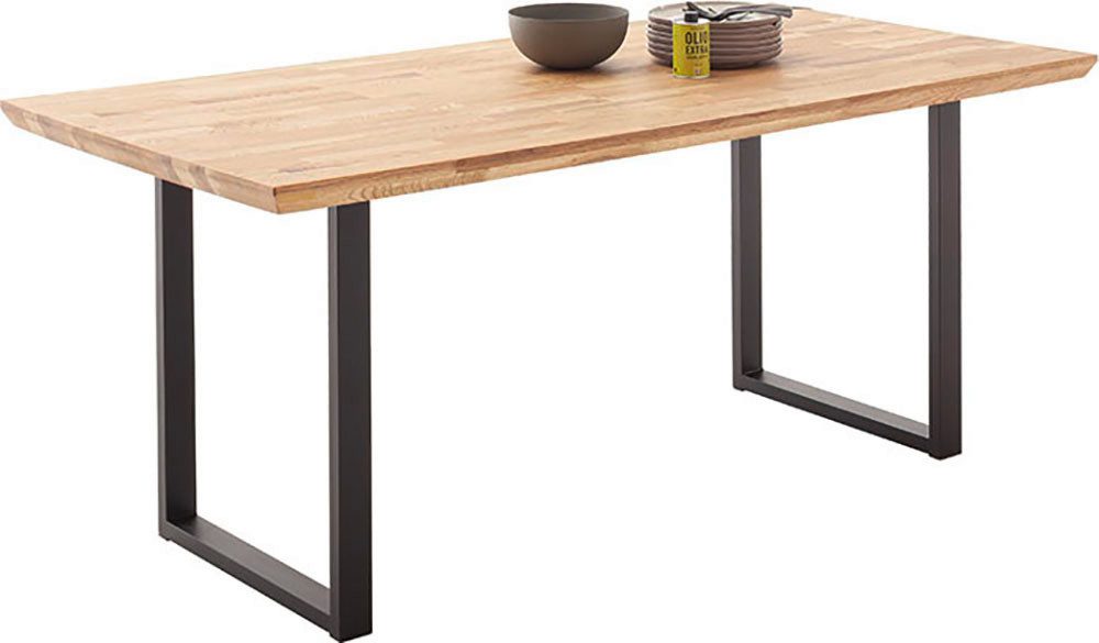 MCA living Eettafel Zeballos, TOPSELLER! U-frame van poedercoated metaal, blad van zerreiche (1 stuk)