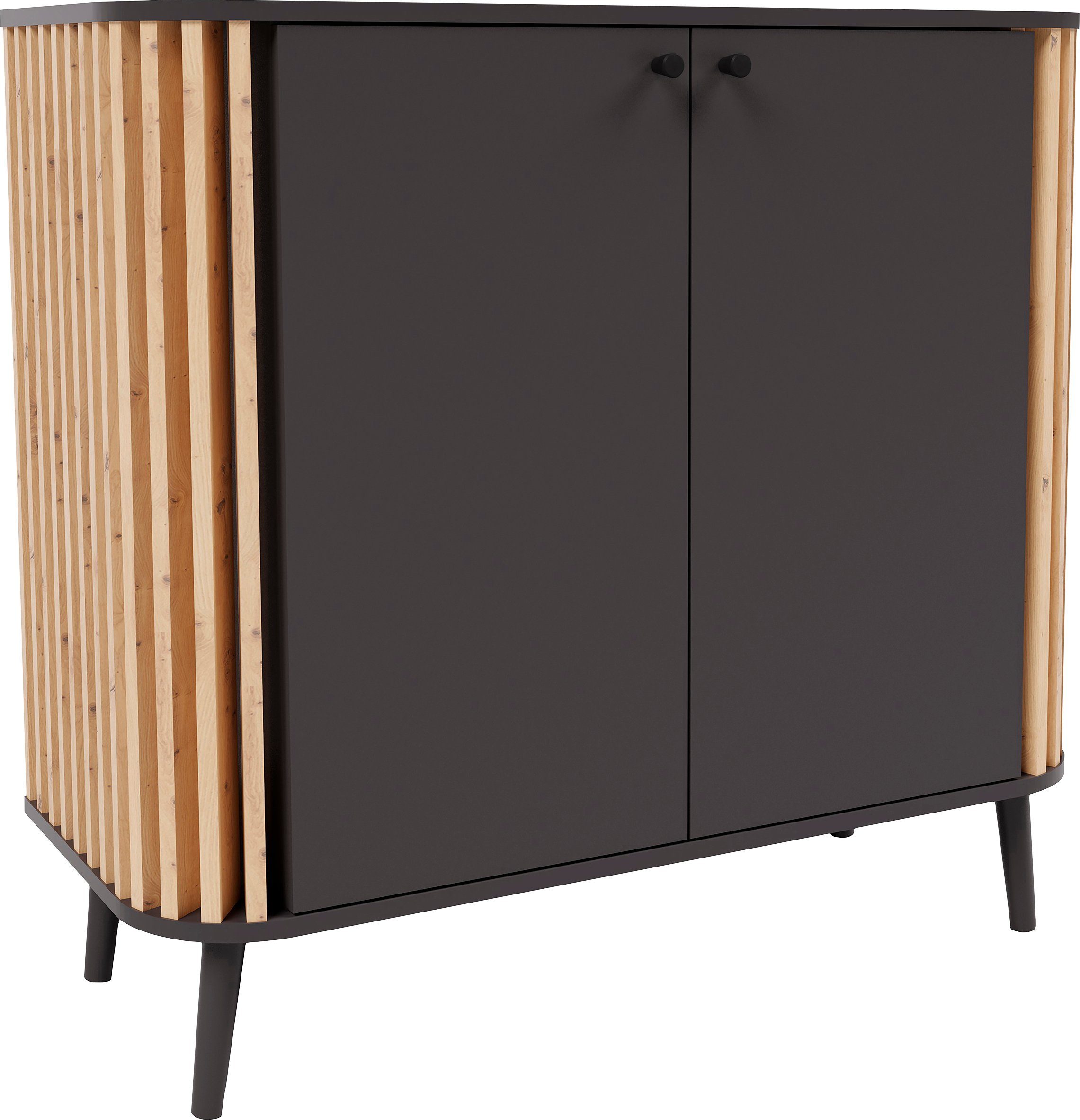 INOSIGN Kast Stavanger, Breedte 92 cm, Paneel-stokjes-uitstraling, 2 Deuren, 2 Vakken (1 stuk)