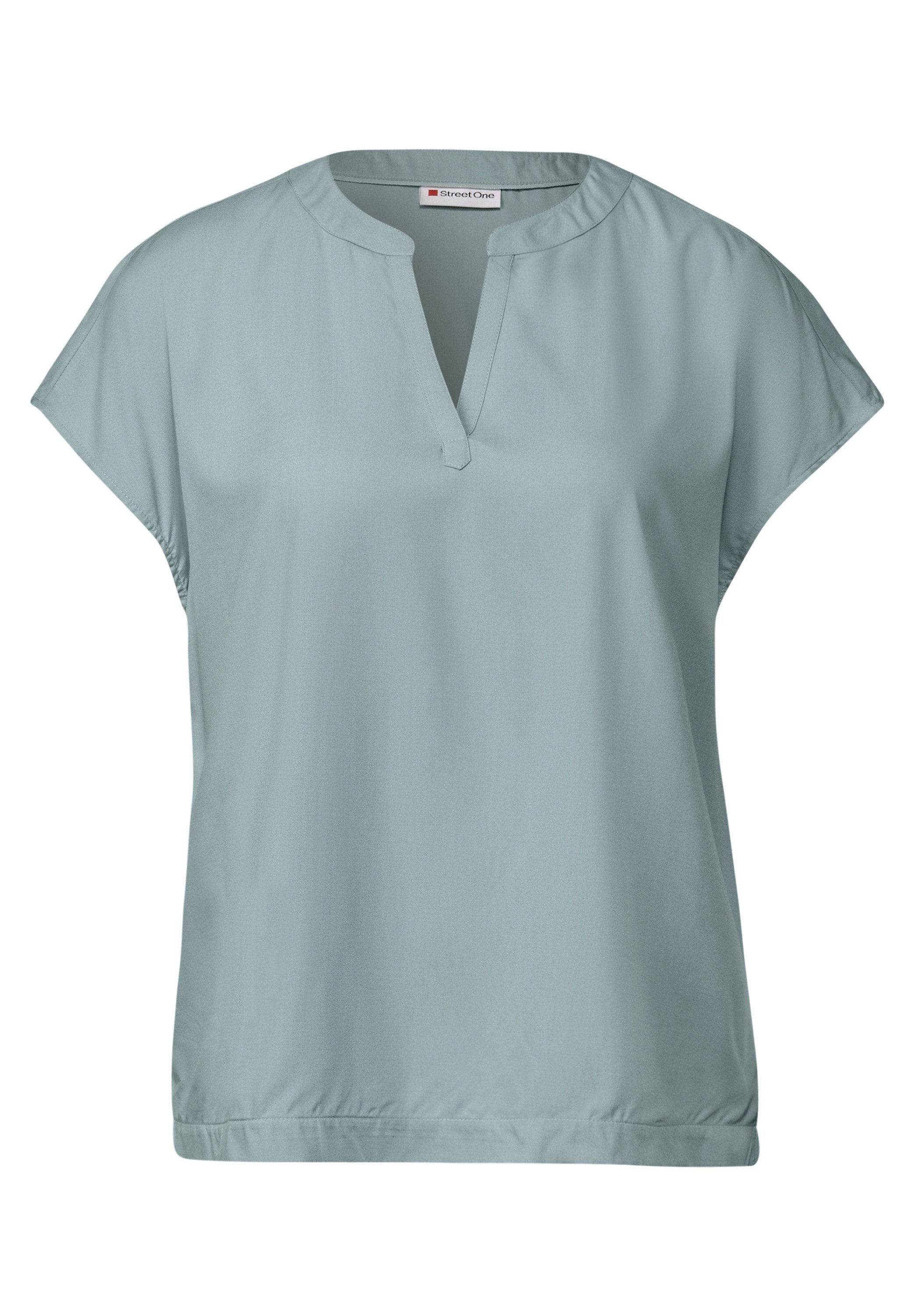 STREET ONE Blouse met korte mouwen Hals met split