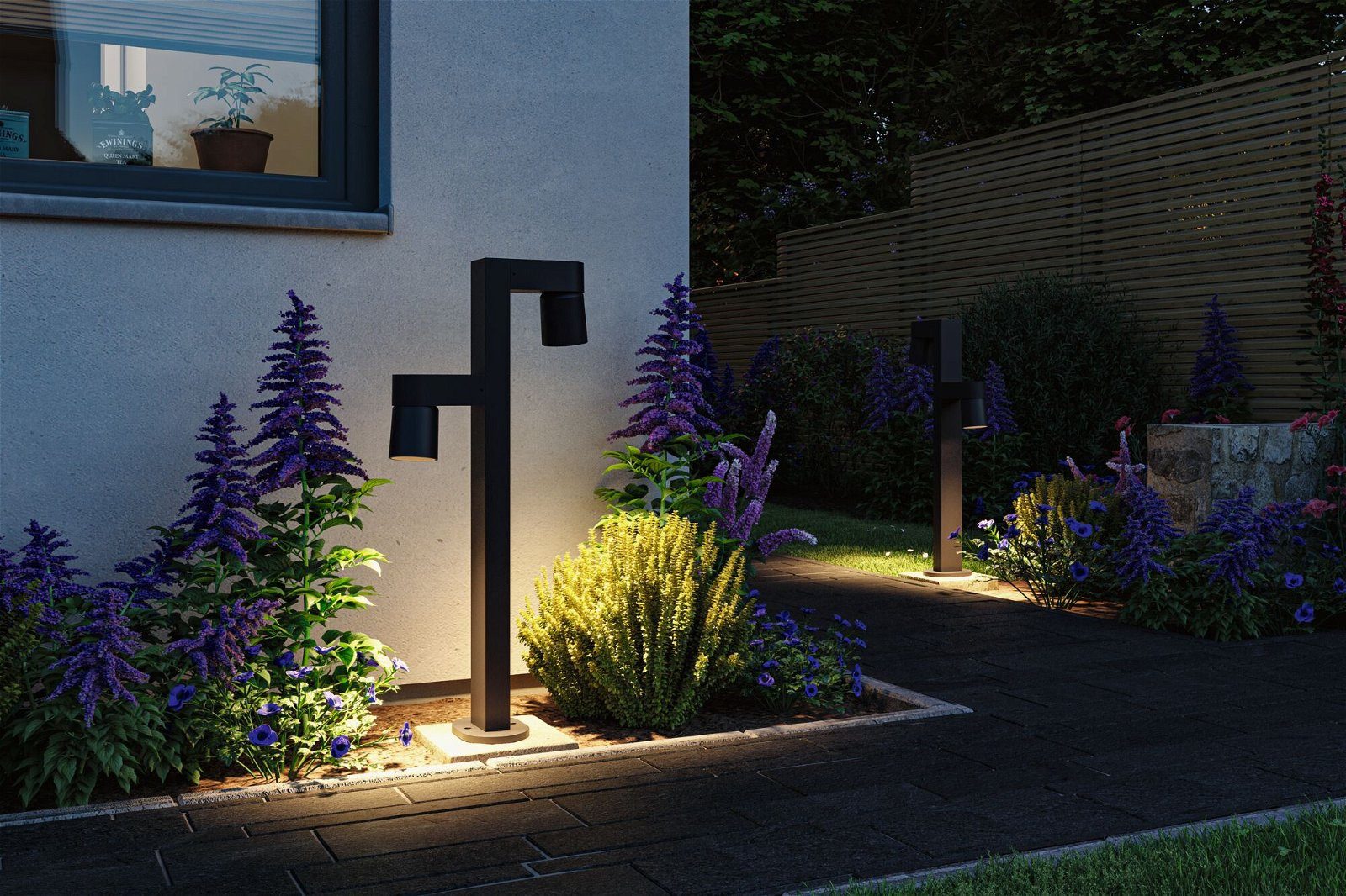 Paulmann Led-bolderlamp Kimu IP44 822mm 3000K 2x8W 750lm 230V 70° Antraciet Aluminium (1 stuk)