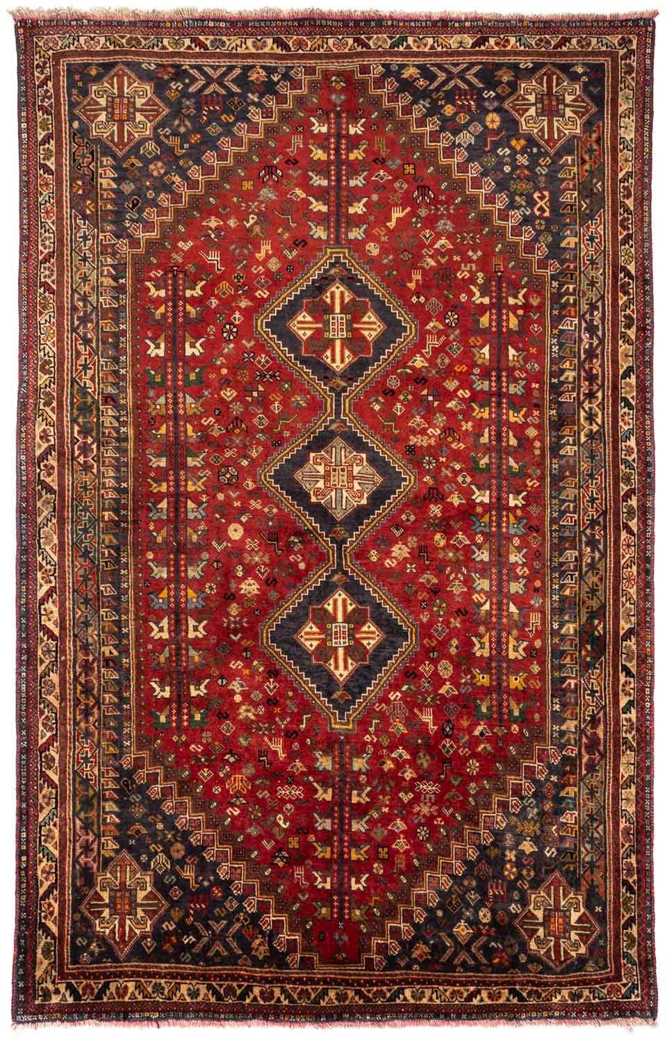 morgenland Wollen kleed Ghashghai medaillon 242 x 158 cm Uniek exemplaar met certificaat