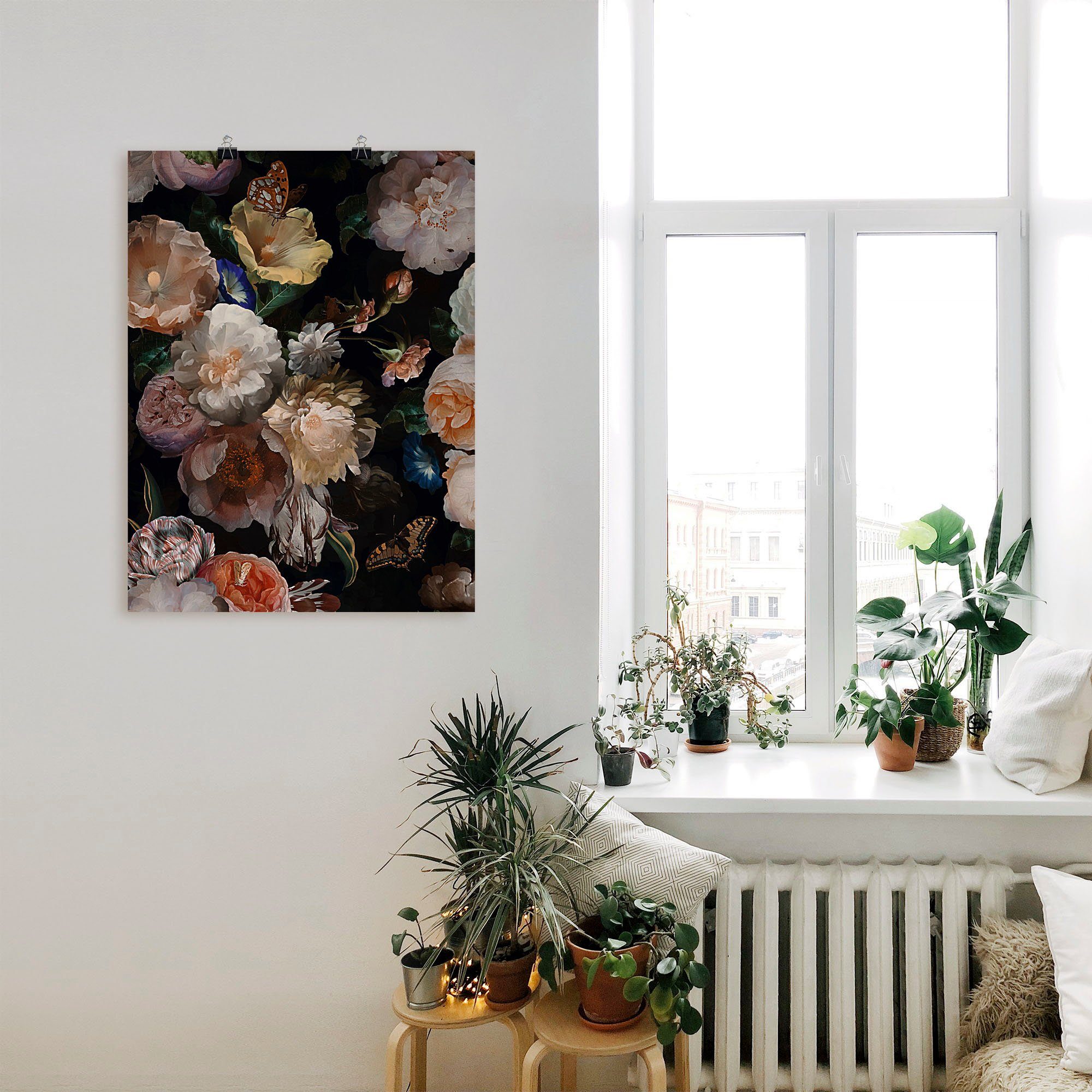 Artland Artprint Antieke Hollandse bloemen als artprint van aluminium, artprint voor buiten, artprint op linnen, poster, muursticker