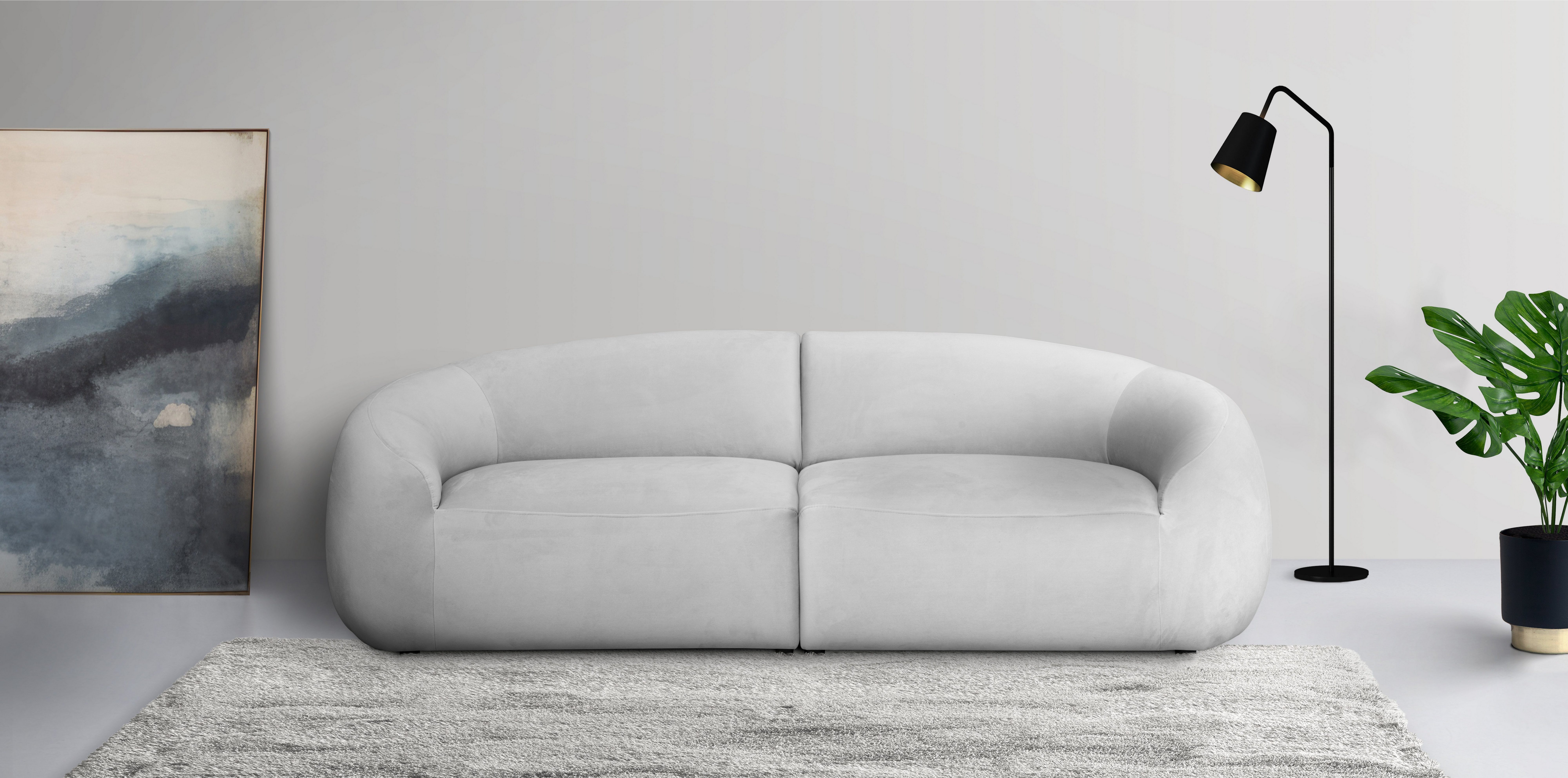 LeGer Home by Lena Gercke Megabank YANI designerbank, organische vorm, afmetingen B/D/H: 240/64/81 cm