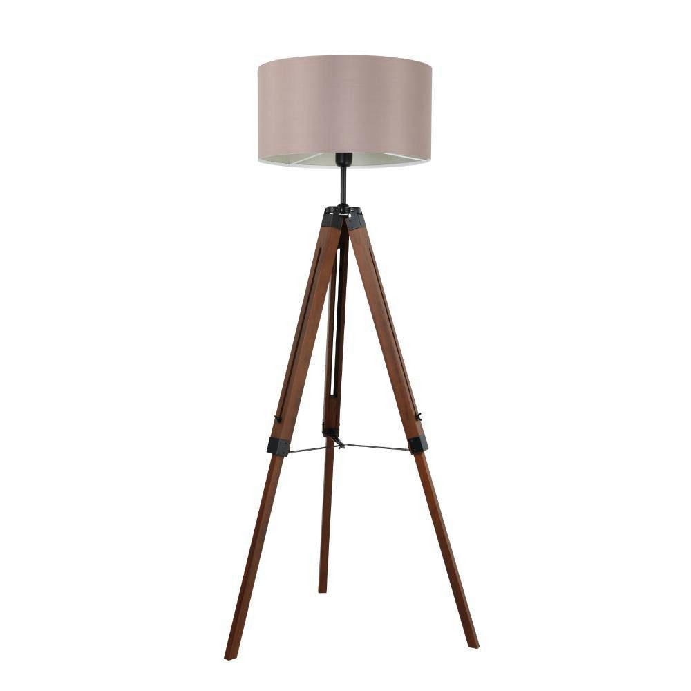 EGLO Staande lamp LANTADA Vloerlamp, donkerbruin en taupe, met schakelaar, FSC gecertificeerd, E27 (1 stuk)