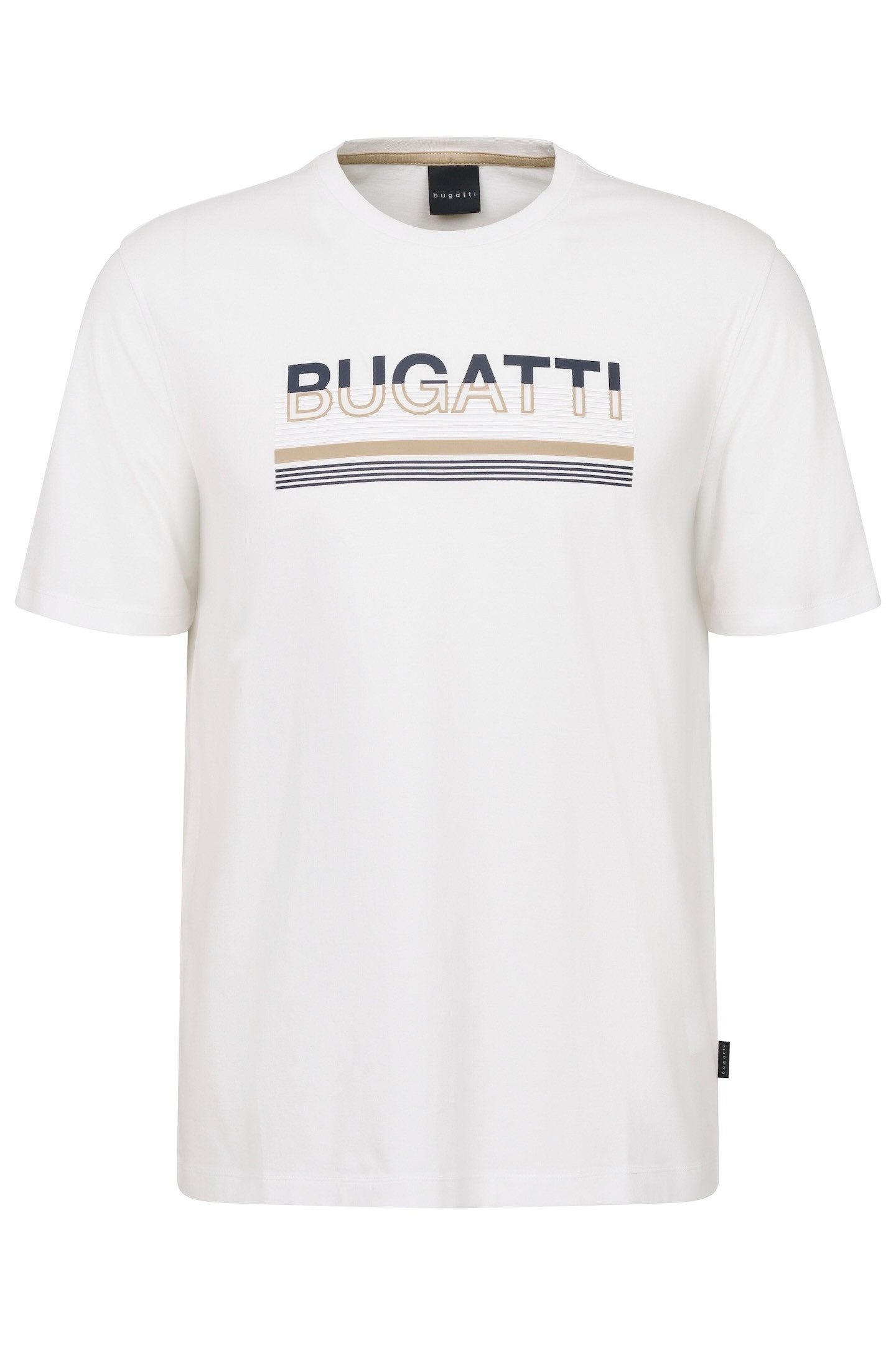 Bugatti T-shirt met rubberen logo-print