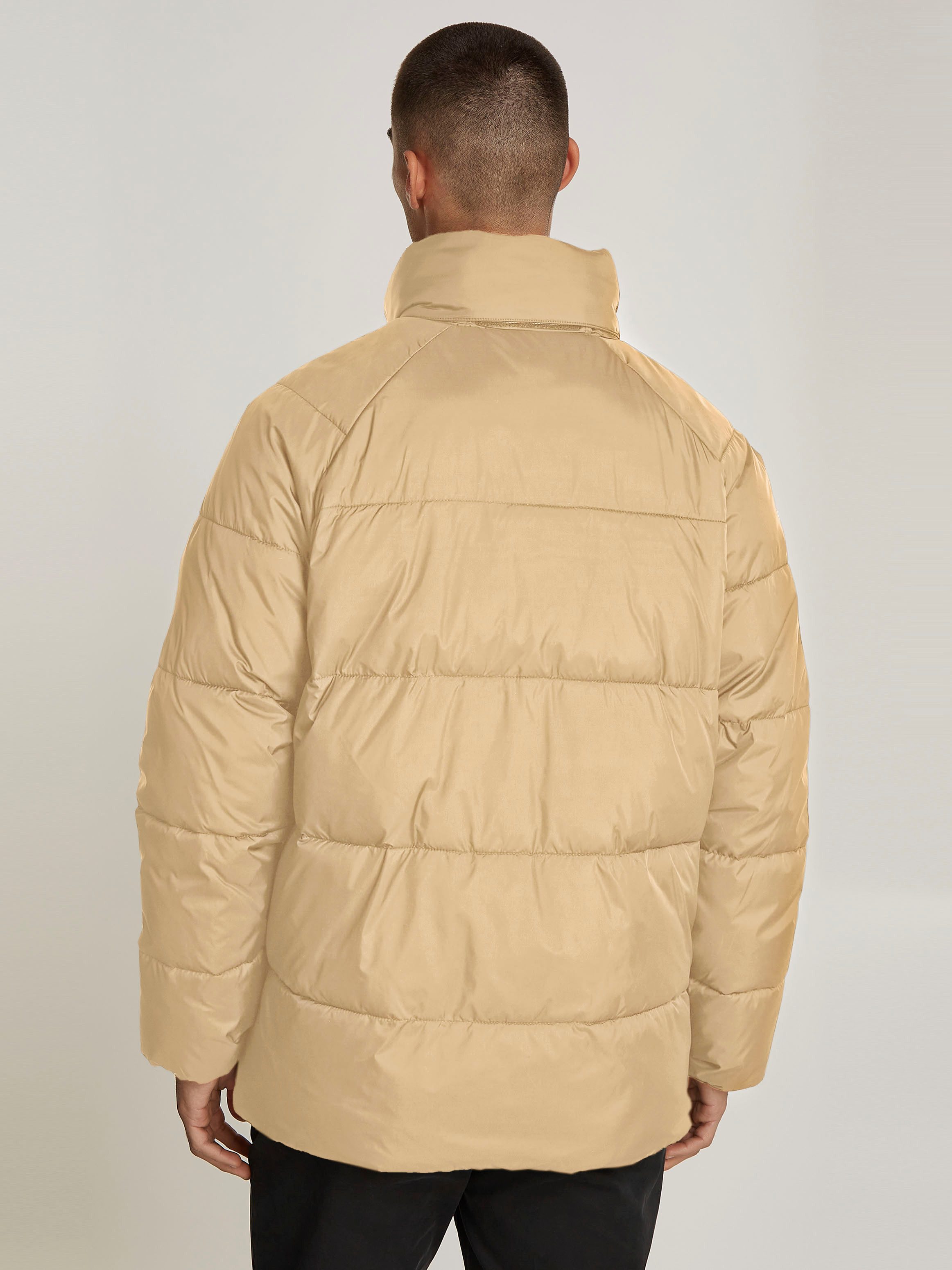 TOMMY JEANS Gewatteerde jas TJM POLY PUFFER EXT Winterjas met staande kraag, gevoerd teddy, binnenzakken