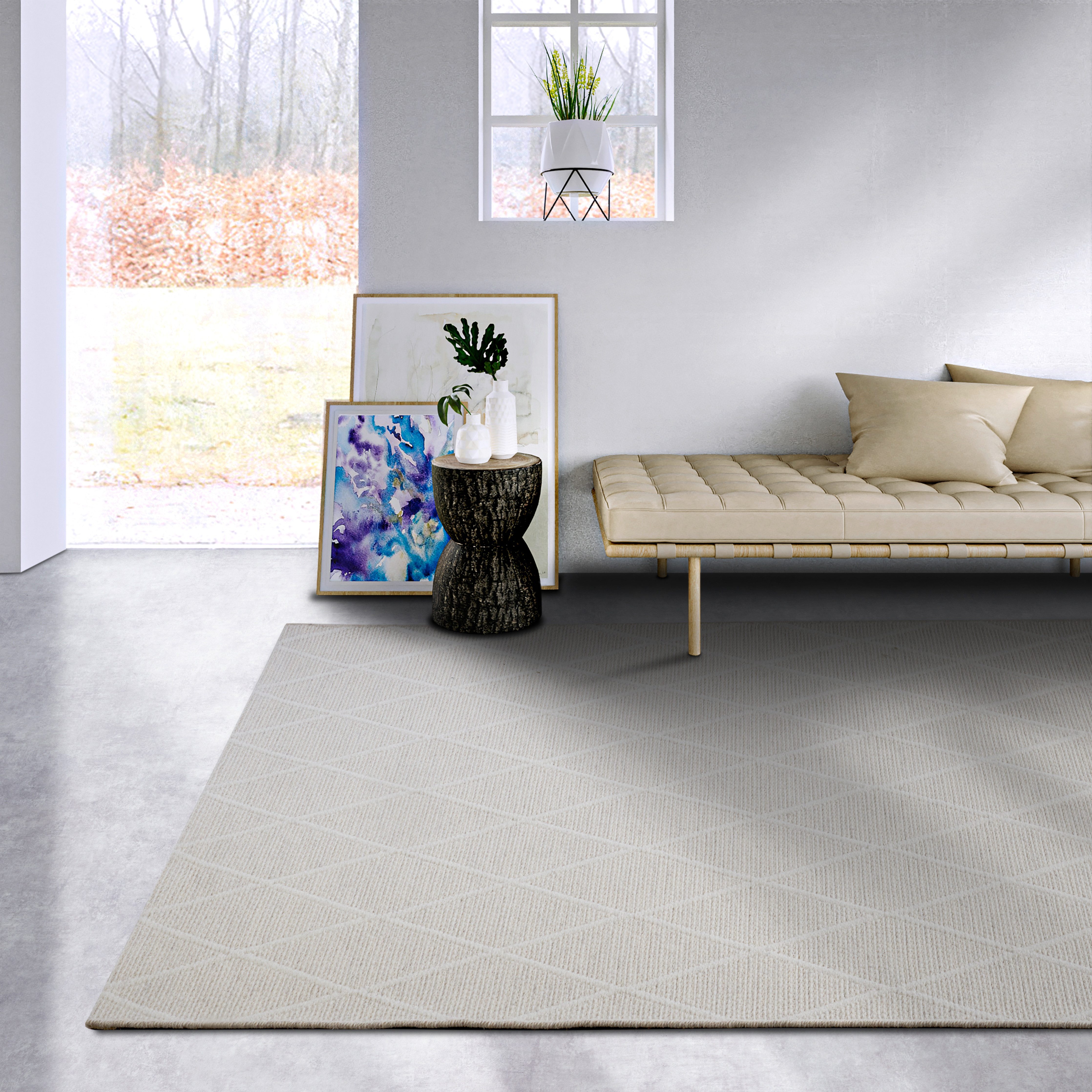 Villeroy & Boch Wollen kleed Maria Scheerwol, wol, natuur, woonkamer, slaapkamer, boho, scandi