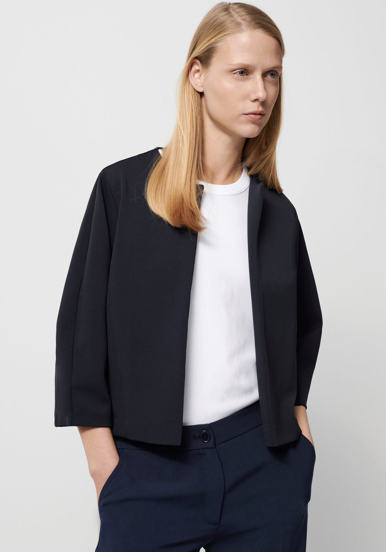 someday korte blazer nadje in wijd, recht model blauw