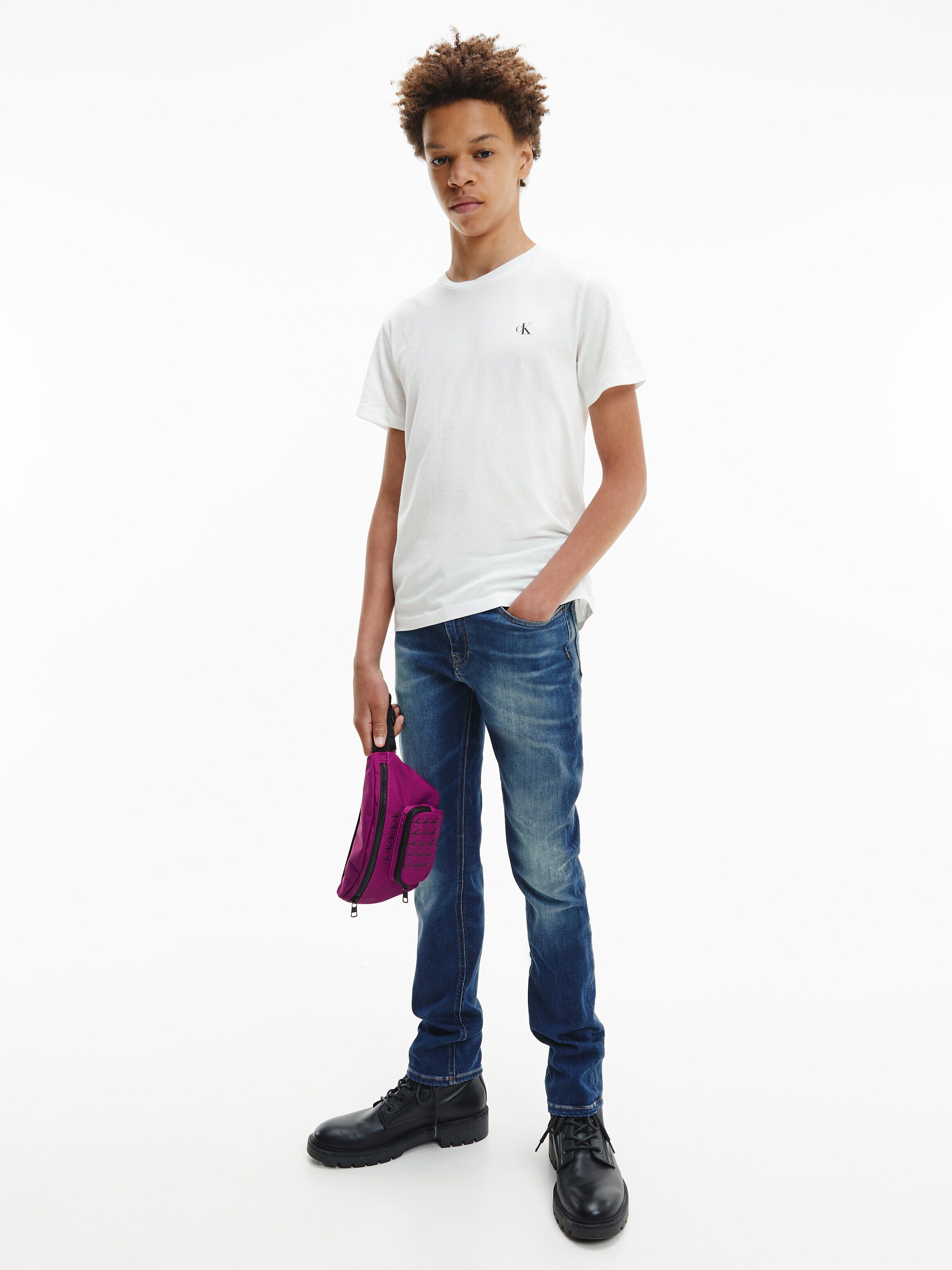 Calvin Klein T-shirt 2-PACK MONOGRAM TOP voor kinderen tot 16 jaar met logo-opdruk (2-delig)