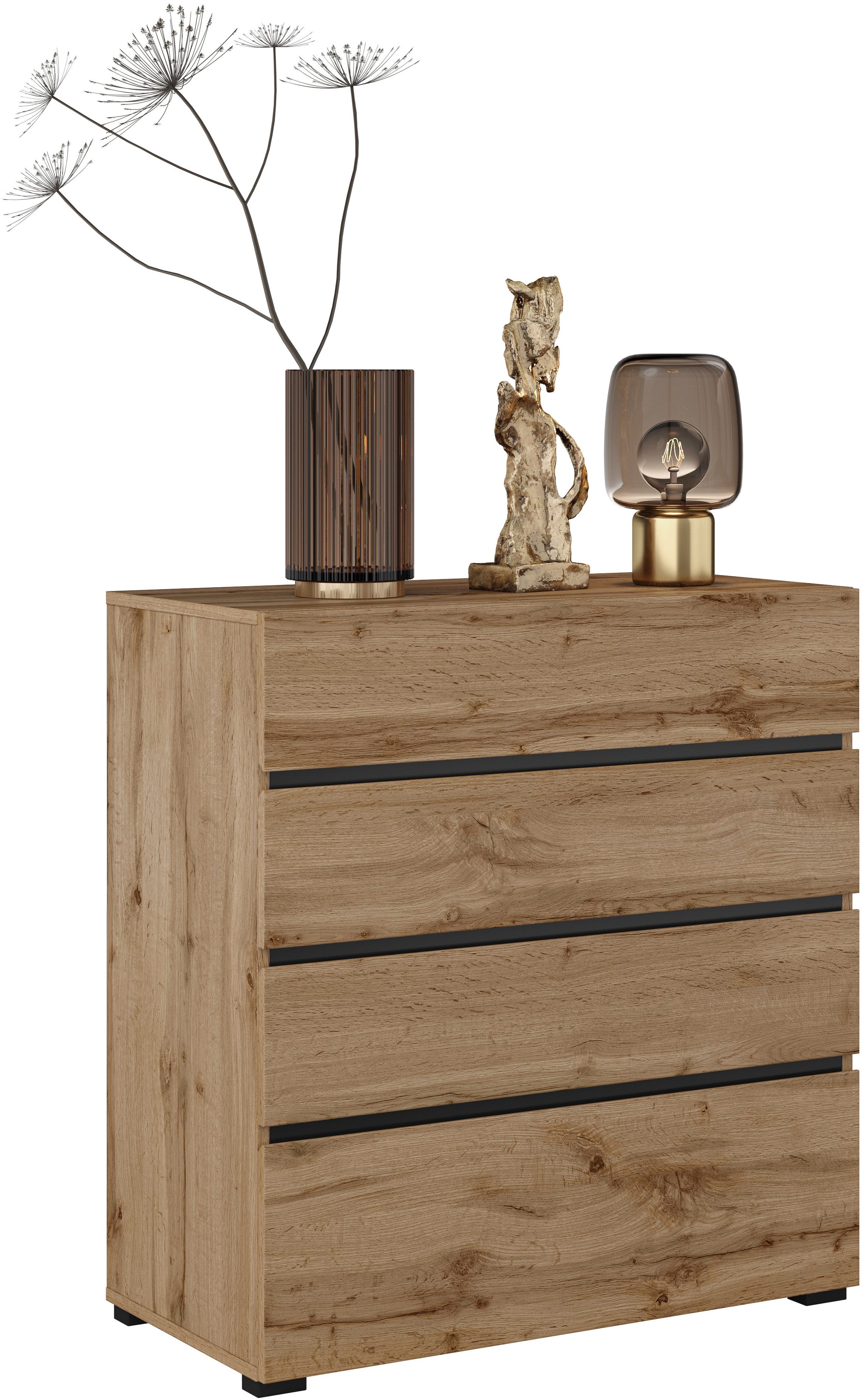 INOSIGN Ladekast Cross, moderne greeploze commode, 80x40x85cm (Bxdxh)