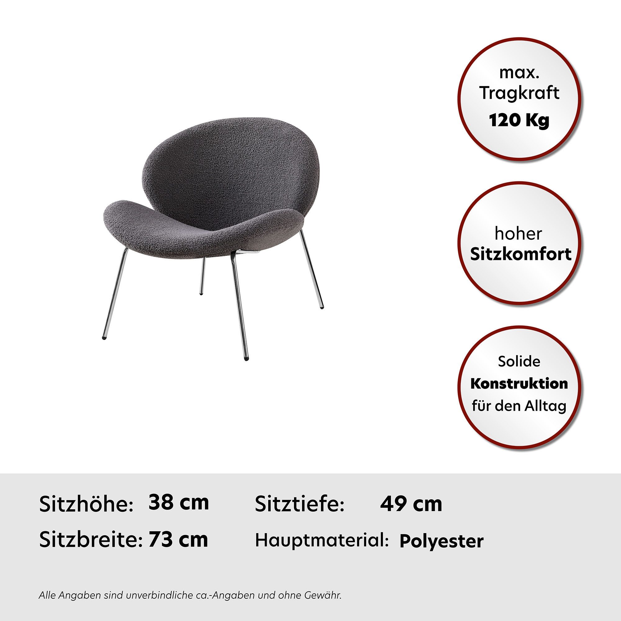 Kayoom Stoel Jaden 125 2-pack, in trendy stof met kreukeleffect Esthetisch minimalistisch ontwerp, bouclé stof, breed zitten (set, 2 stuks)