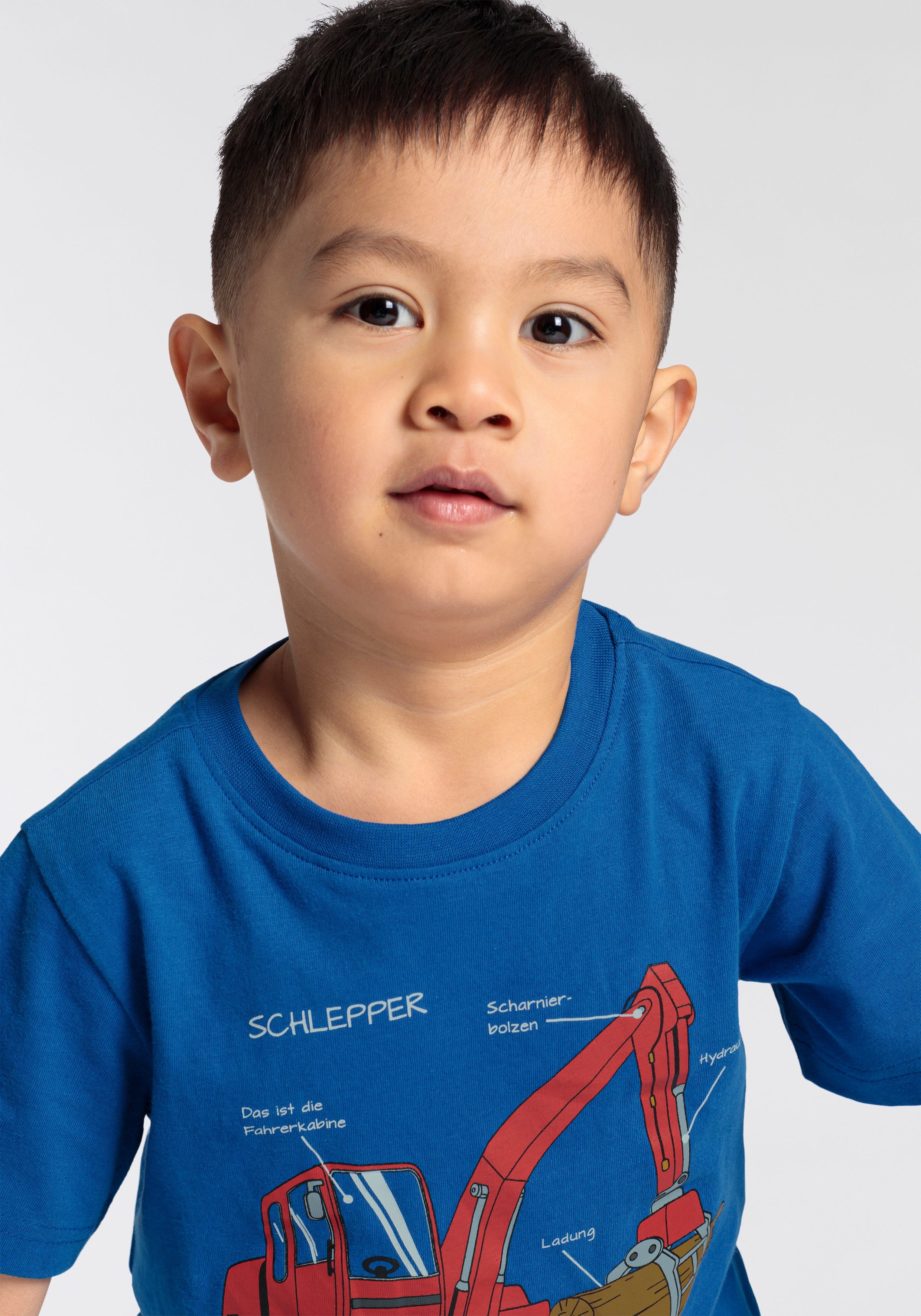 KIDSWORLD T-shirt Voor kleine jongens Korte mouwen basic pasvorm bedrukt met statements slogans