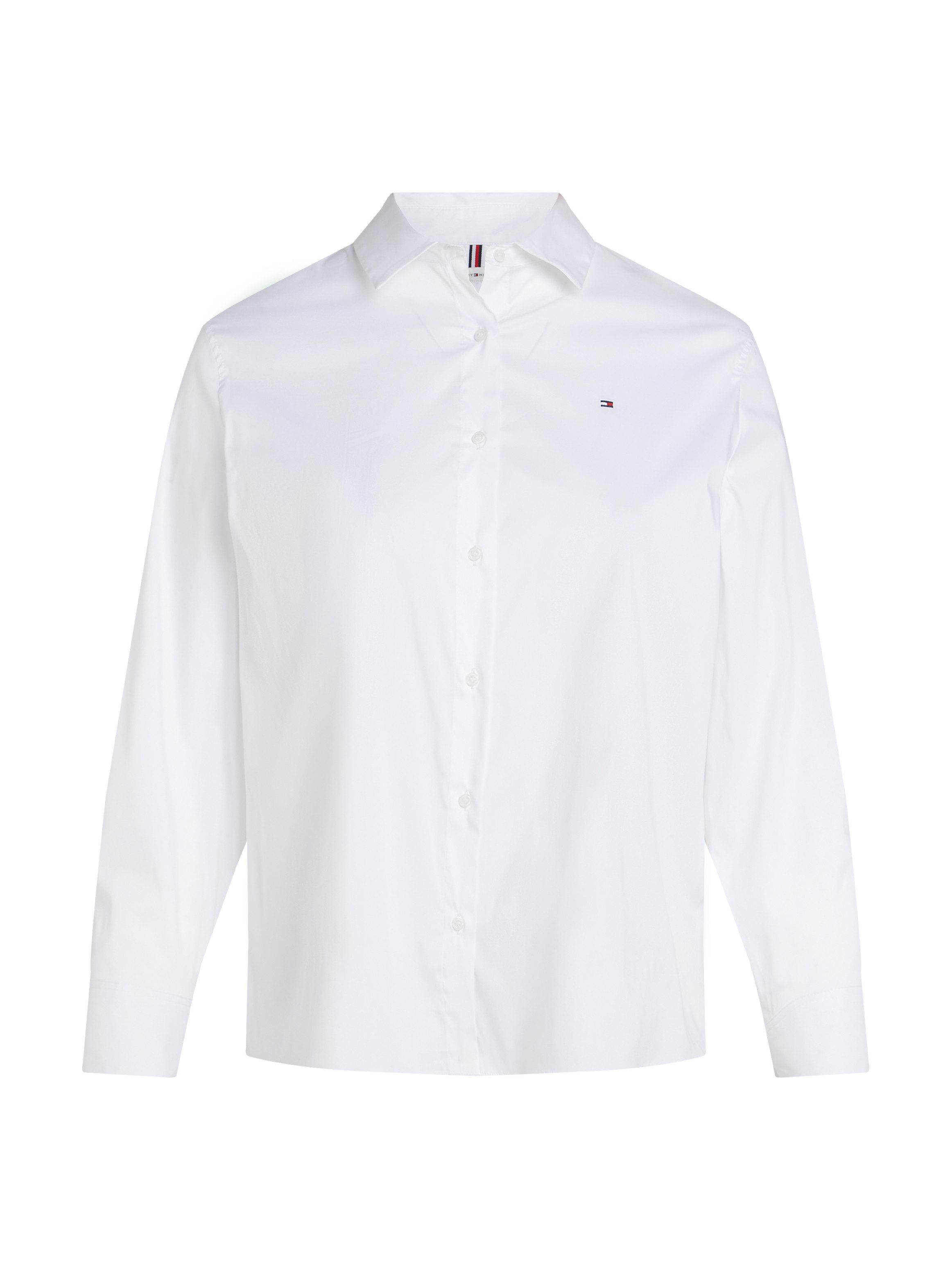 Tommy Hilfiger Curve Overhemdblouse CRV ESS POPLIN REGULAR SHIRT in grote maten, popeline kwaliteit, logoborduursel