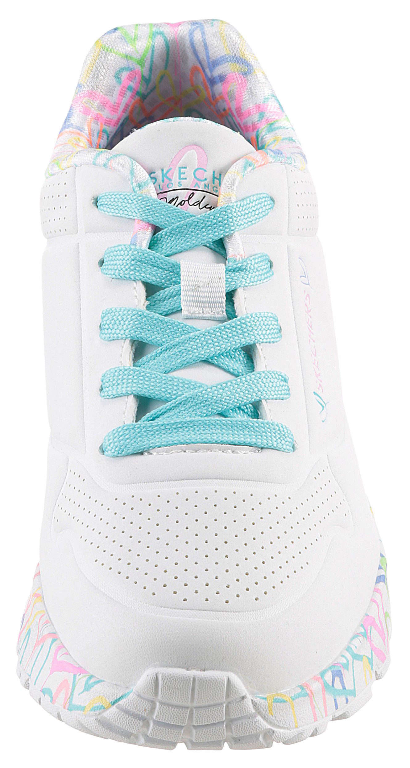 Skechers Sneakers UNO LITE-LOVELY LUV , veterschoen met bedrukte zool, maat sjabloon te downloaden