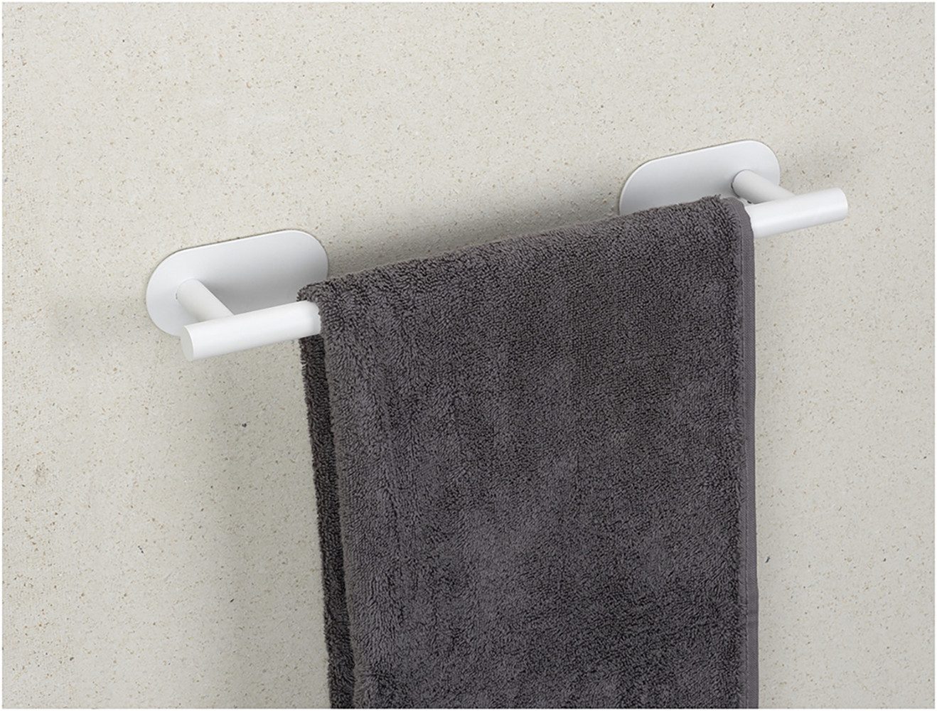 WENKO Handdoekstang Turbo-Loc® model Uno Orea van roestvrij staal, bevestiging zonder boren, 40 cm