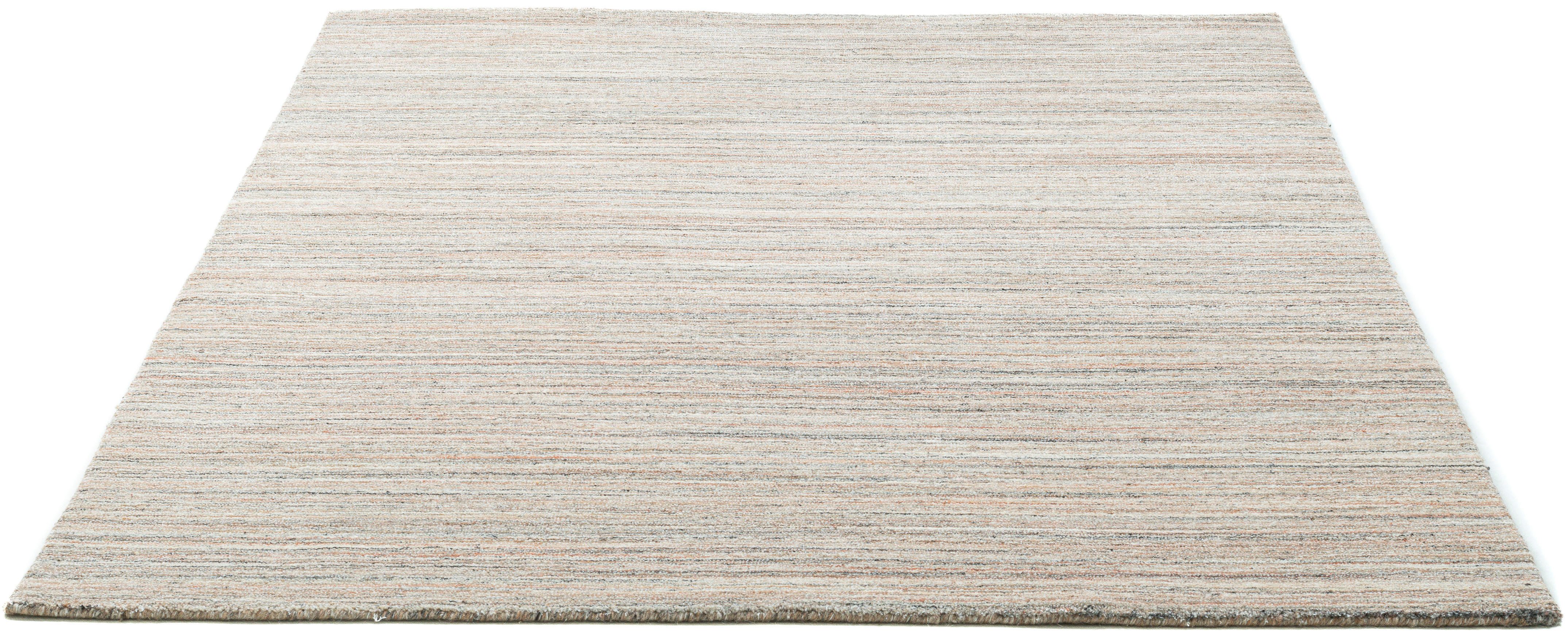 THEKO Vloerkleed San Diego handgeweven, 60% wol, knooplook, gemeleerd, lichte zijdeglans moderne vloerkleden maat 250 cm x 350 cm x 13 mm bruin