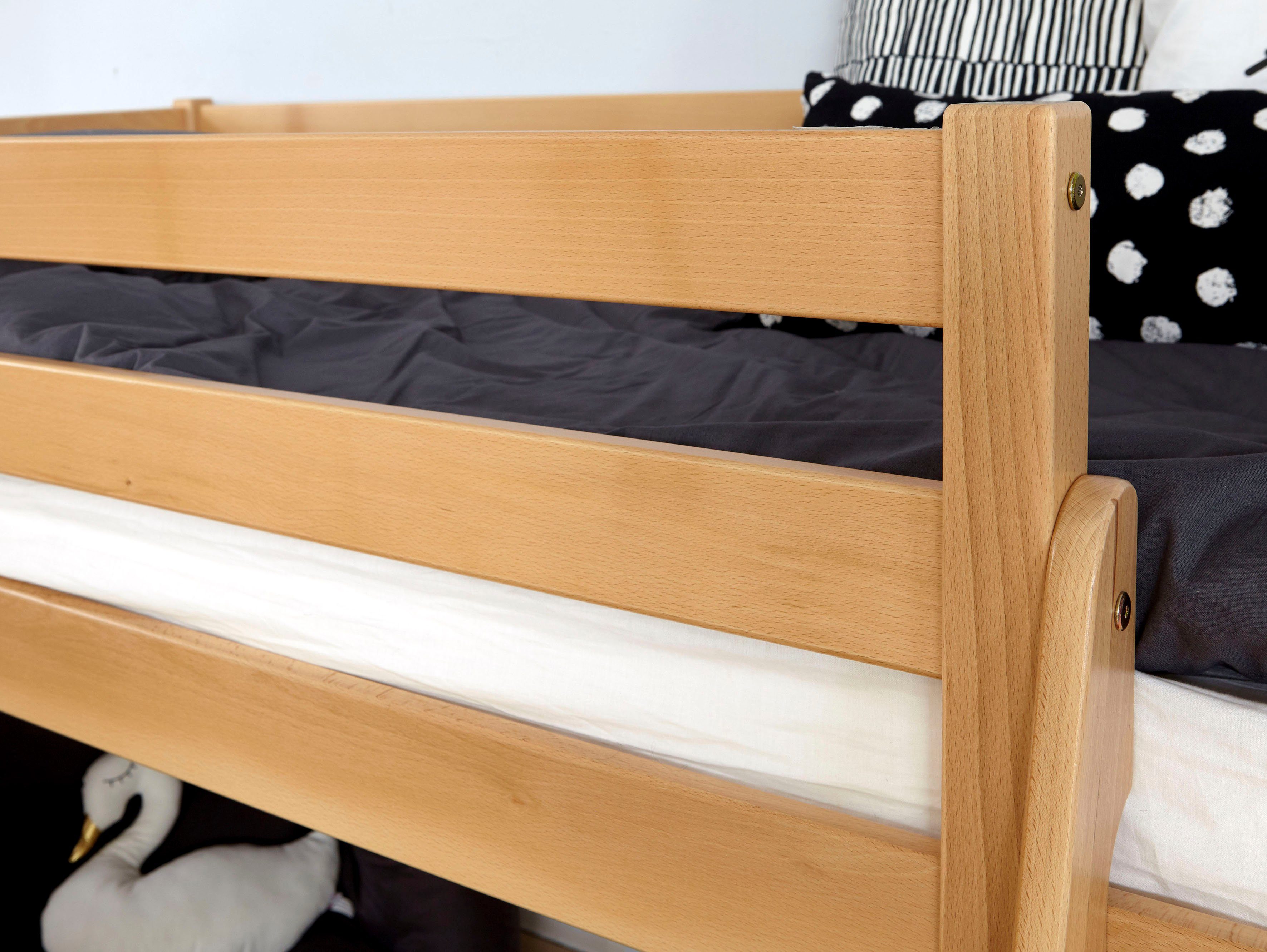 Ticaa Hoogslaper Ekki met rolbodem naar keuze met matras, beuken