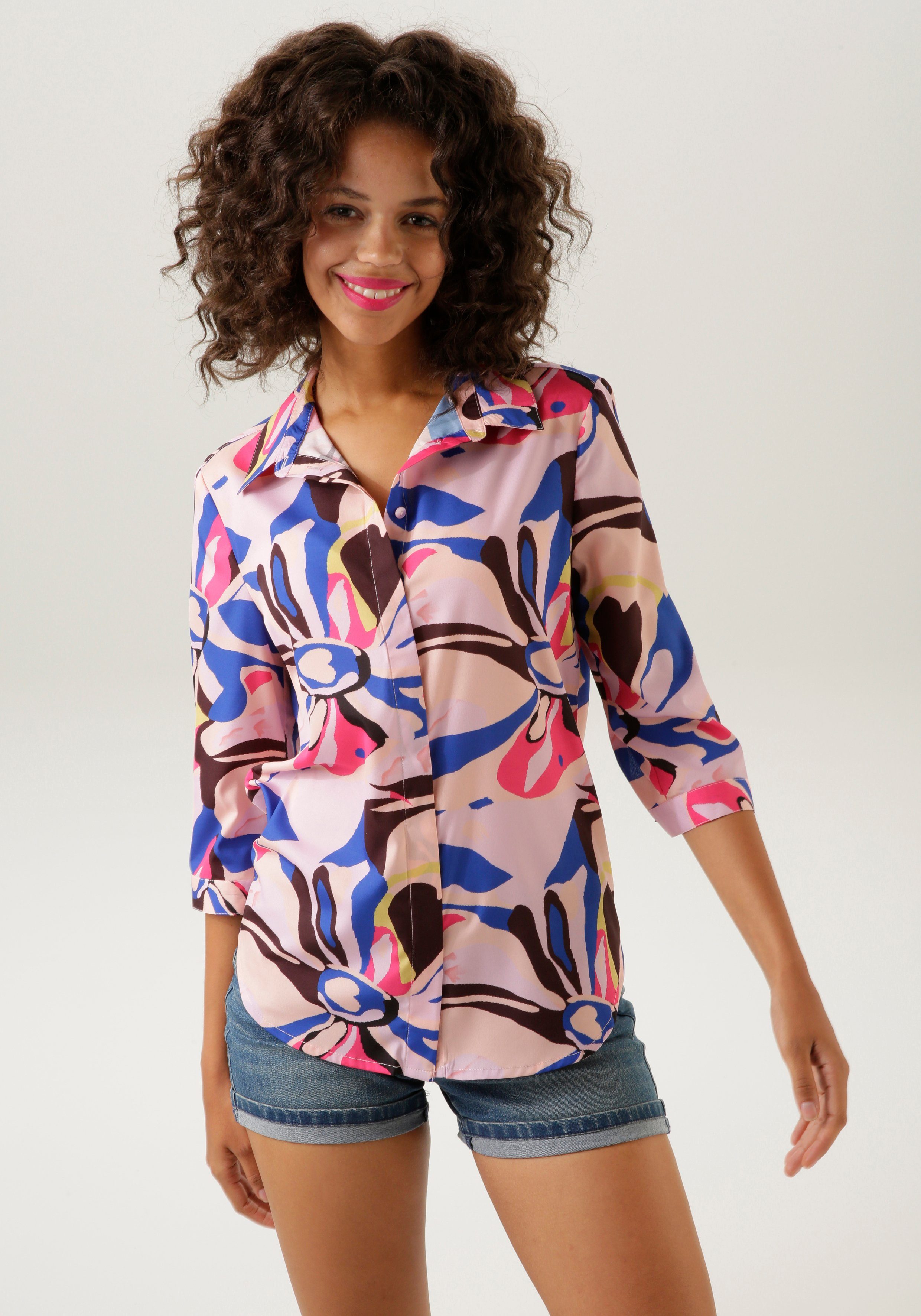 Aniston CASUAL Overhemdblouse met kleurrijke grafische print nieuwe collectie