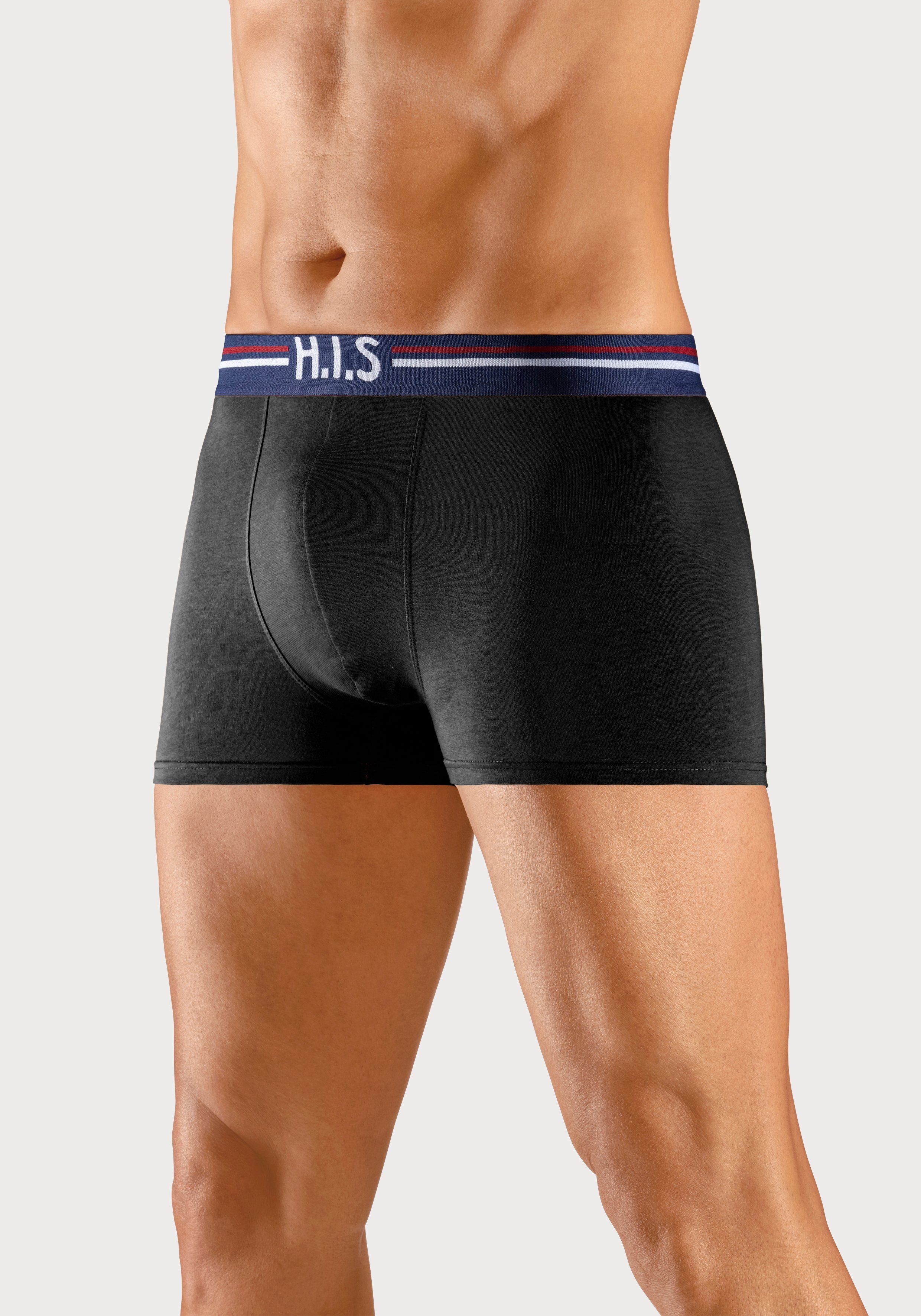 H.I.S Boxershort voor heren met strepen en logo in de band (set, 5 stuks)