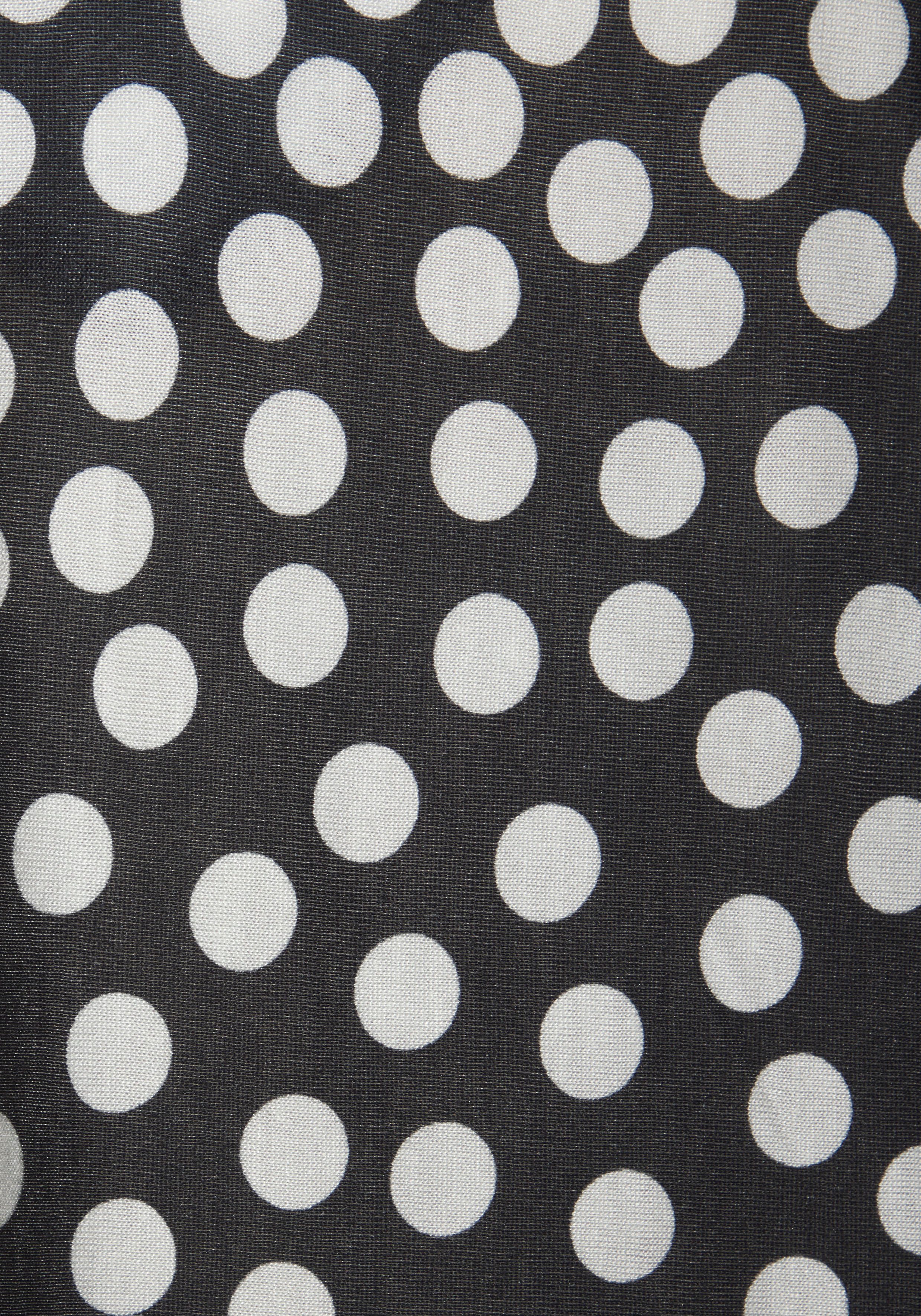 Lascana Shirt met lange mouwen met kleine uitsnijding, jersey-shirt, stippen-print