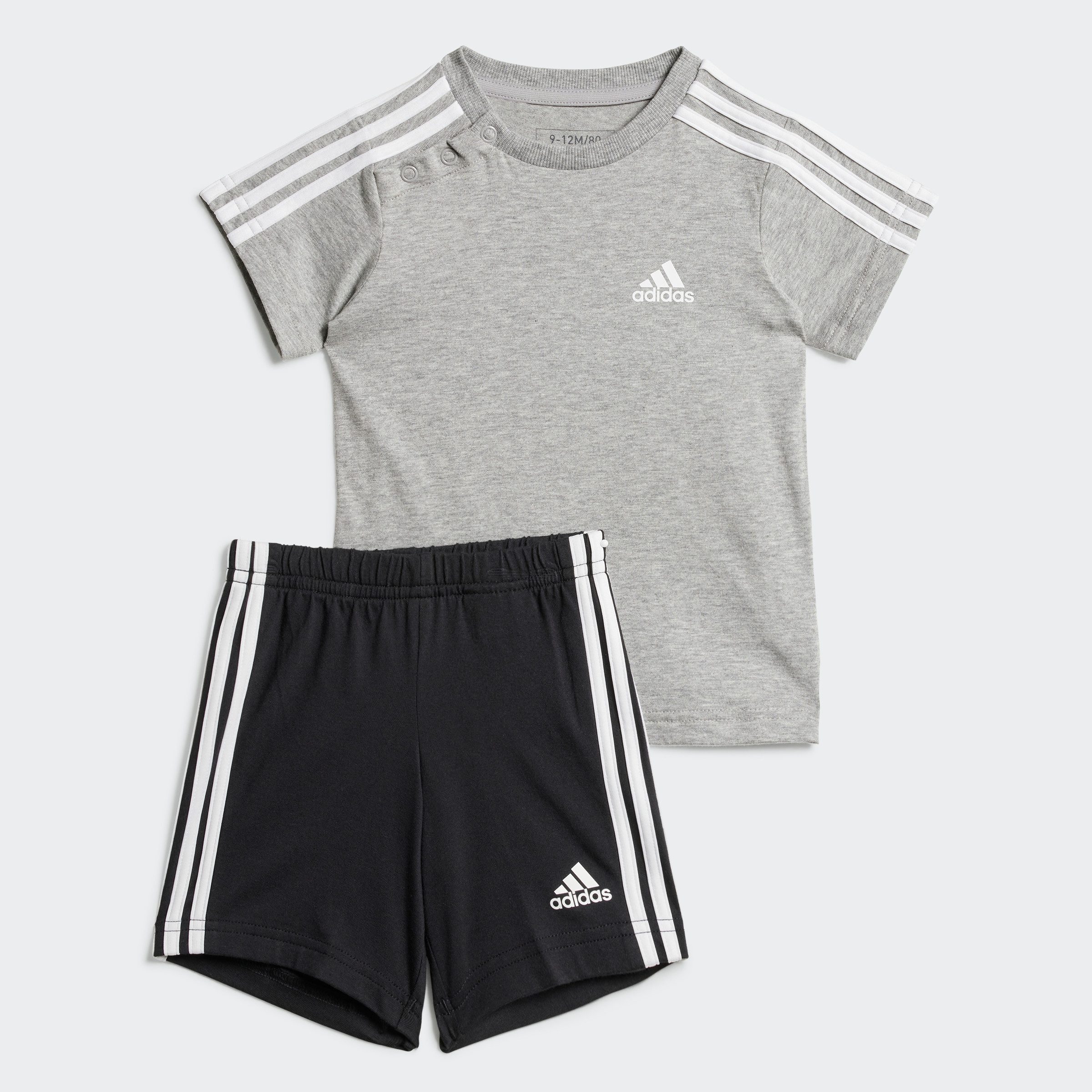 adidas Sportswear Trainingspak I 3S SPORT SET (2-delig) kinderen trainingspakken maat 62 grijs