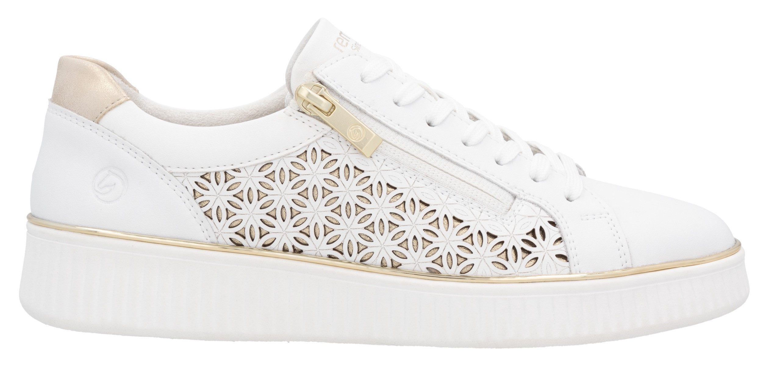 Remonte Plateausneakers , vrijetijdsschoen, veterschoen, lage schoen met perforatie